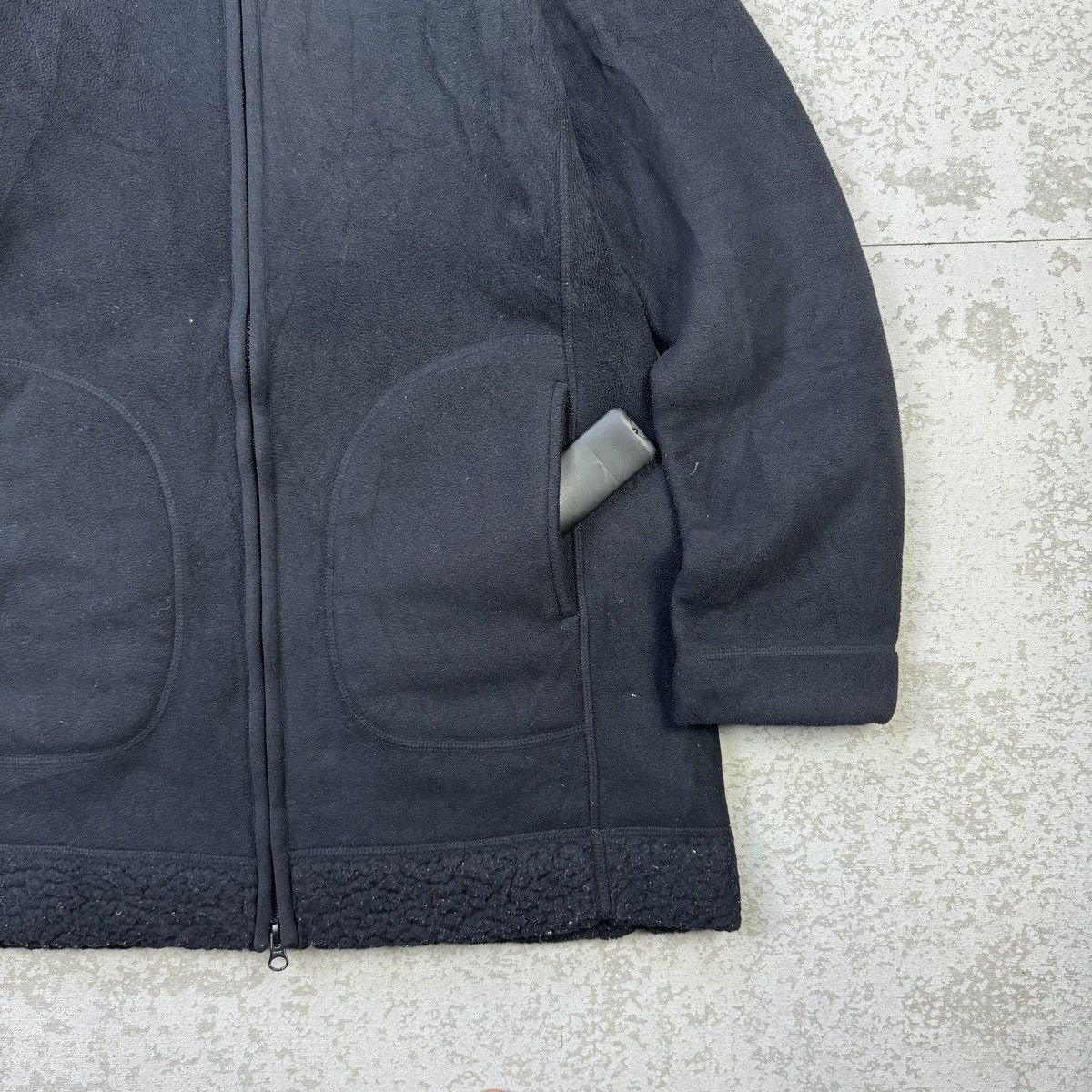 Japanese Brand × Uniqlo 💥Uniqlo Black Matted Fleece Hooded Jacket Size US L / EU 52-54 / 3 - 5 Thumbnail