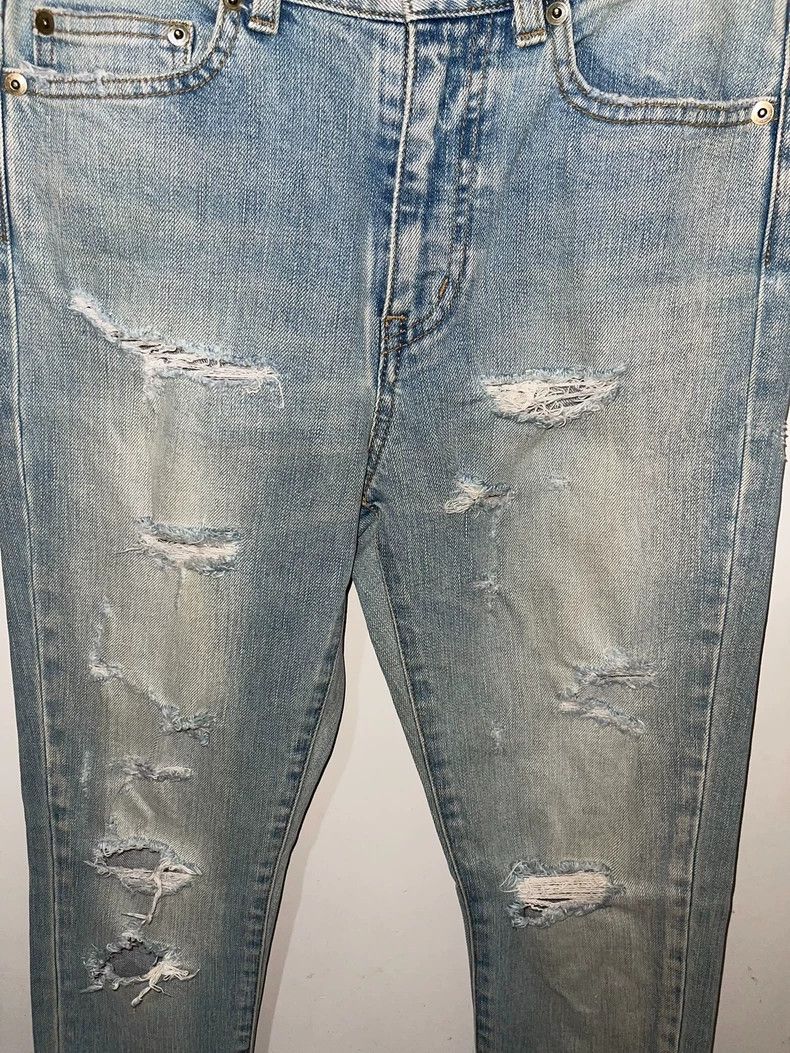 Saint Laurent Paris saint Laurent paris16 FW Genuine Light Blue Knife Cut Jean Size US 27 - 2 Thumbnail