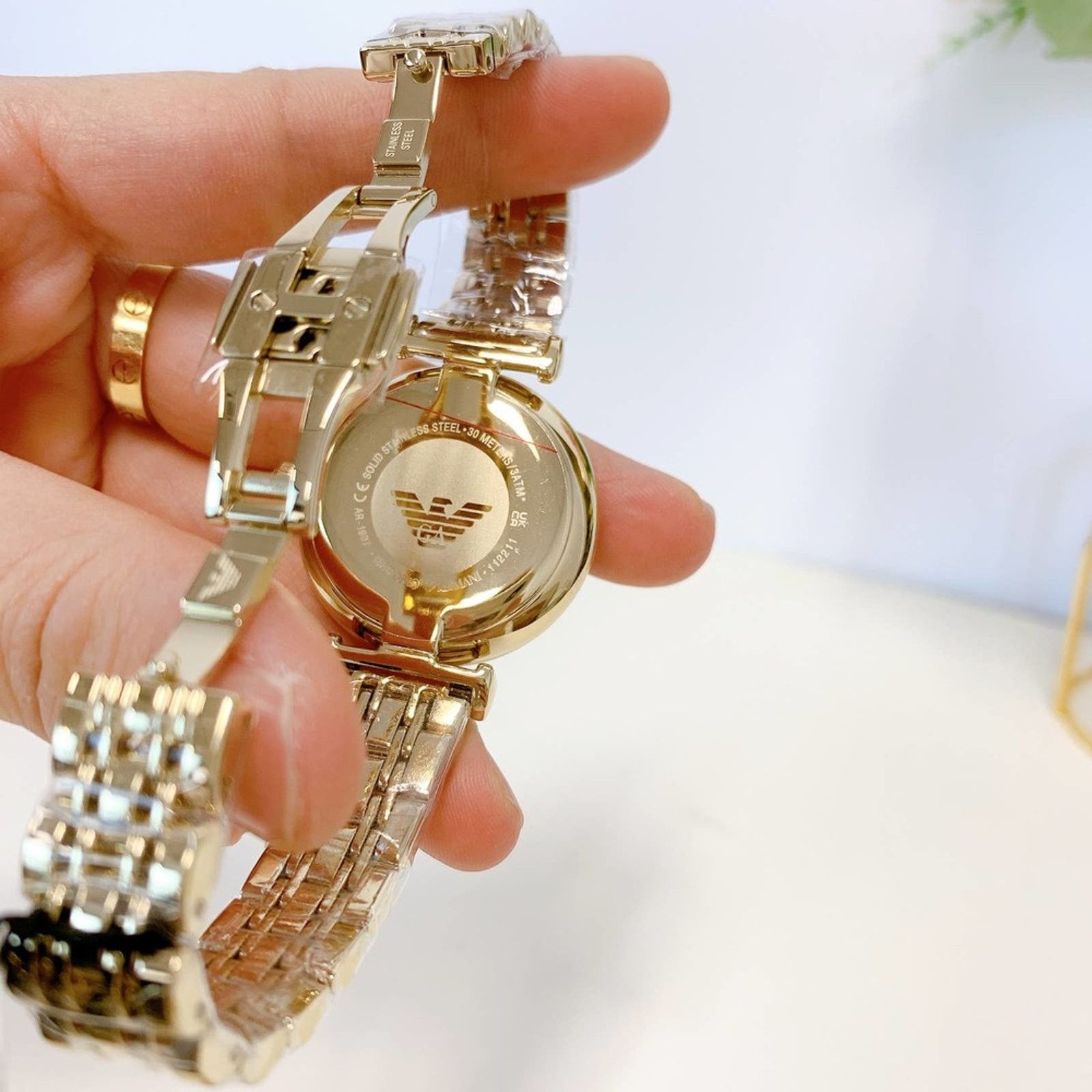 Emporio Armani Emporio Armani AR1907 Women's Two-Hand Gold-Tone Steel Watch Size 34 - 7 Thumbnail