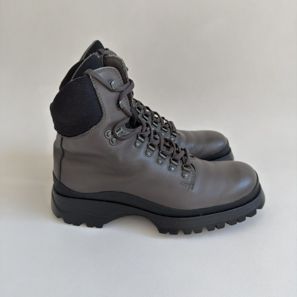 Prada Mid 2000s Gray Leather Combat Boots Size US 9 / EU 42 - 18 Thumbnail