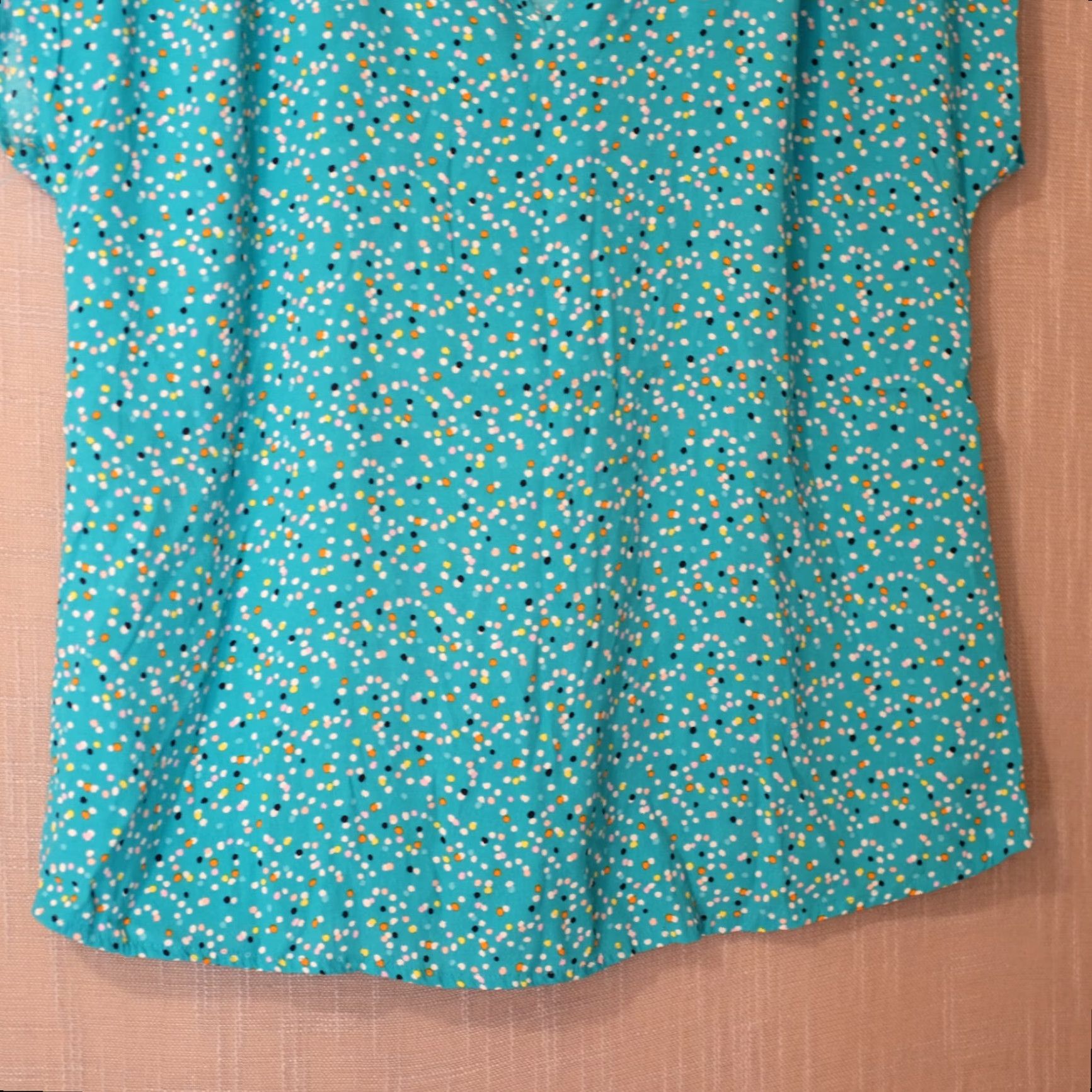 Vintage Nwot! Style & Co Short Sleeve Pullover Polka Dots Top Green Womens L Blouse Wear Casual Workwear 90s? Size L / US 10 / IT 46 - 4 Thumbnail