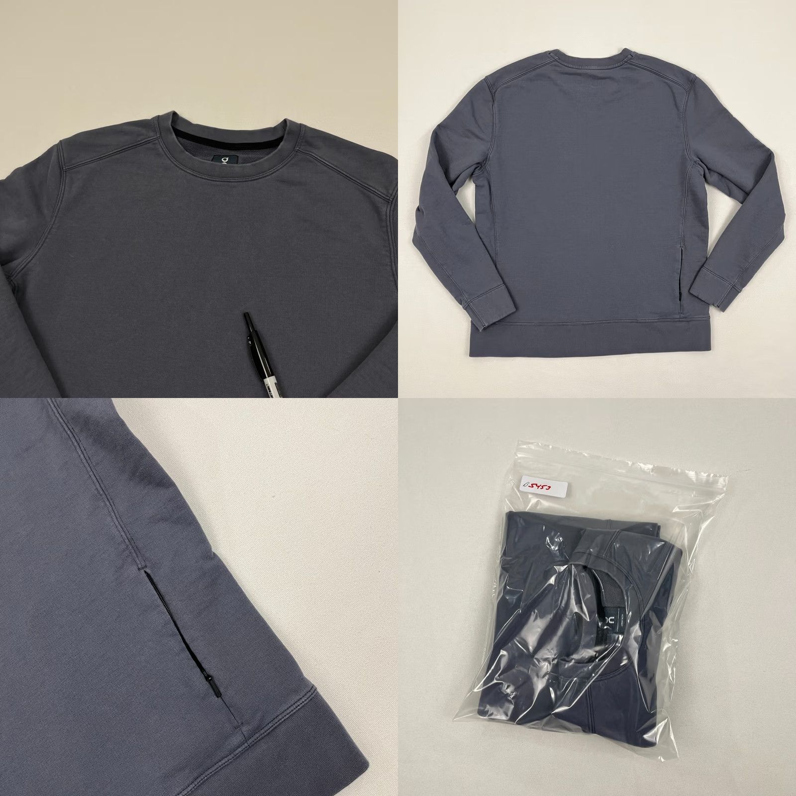 J Brand VINTAGE not applicable -> ON Brand Running Crew Sweatshirt Mens M Blue Gray Active Pullover Casual Cotton Size US M / EU 48-50 / 2 - 8 Thumbnail