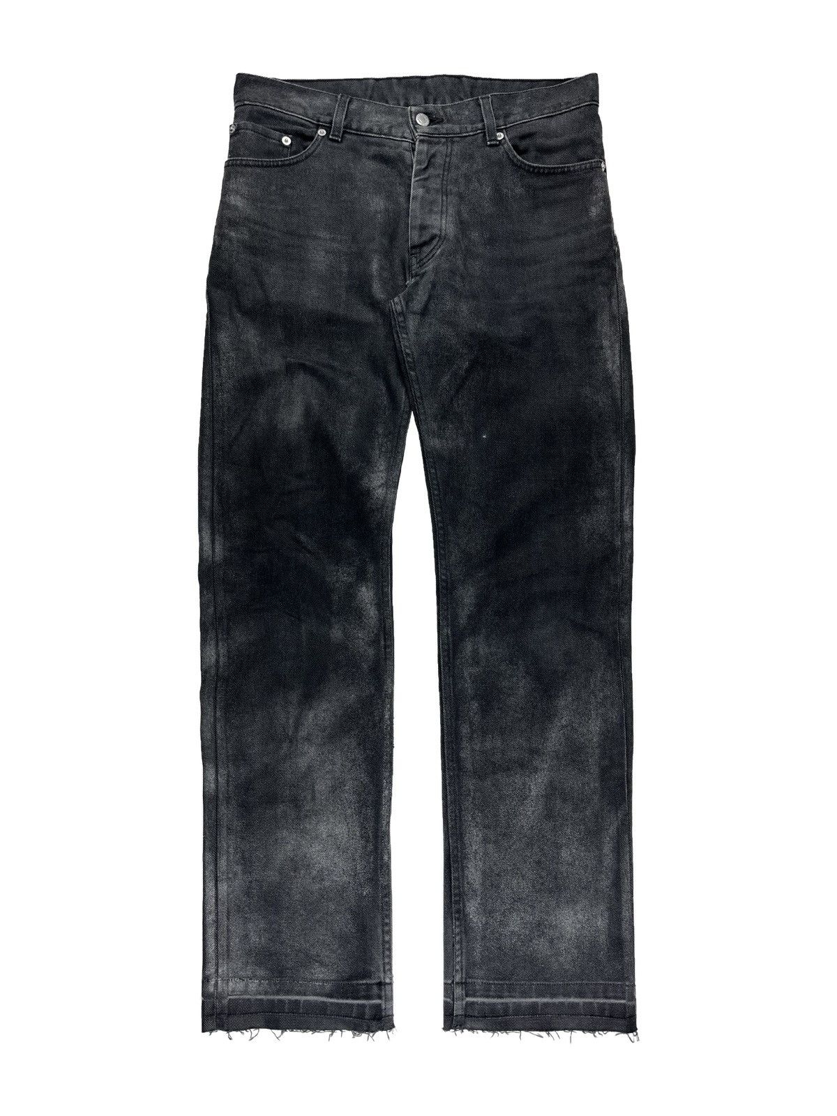 Vintage 90s Helmut Lang Wax Coated Denim Jeans Thrashed | Grailed