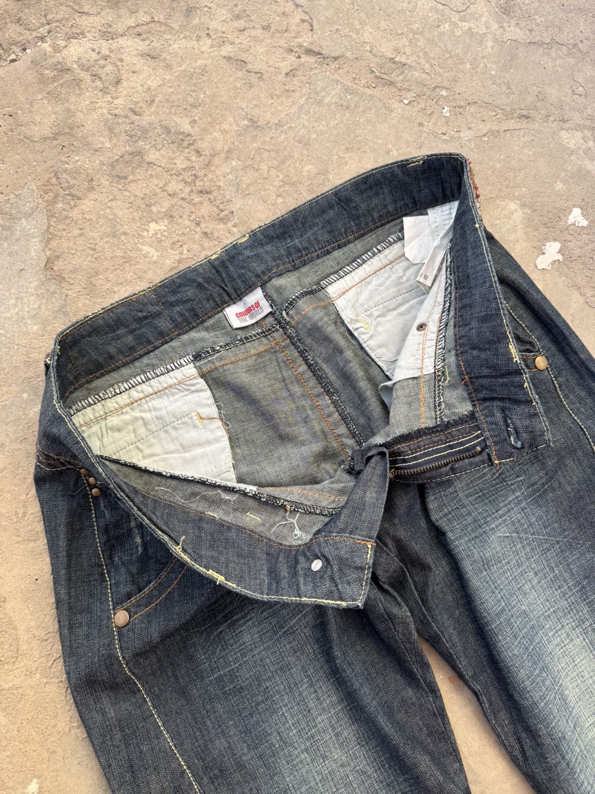 If Six Was Nine × Japanese Brand × Vintage Vintage Y2K Custom Made Low Waist Washed Bootcut Jeans Size 28" / US 6 / IT 42 - 5 Thumbnail
