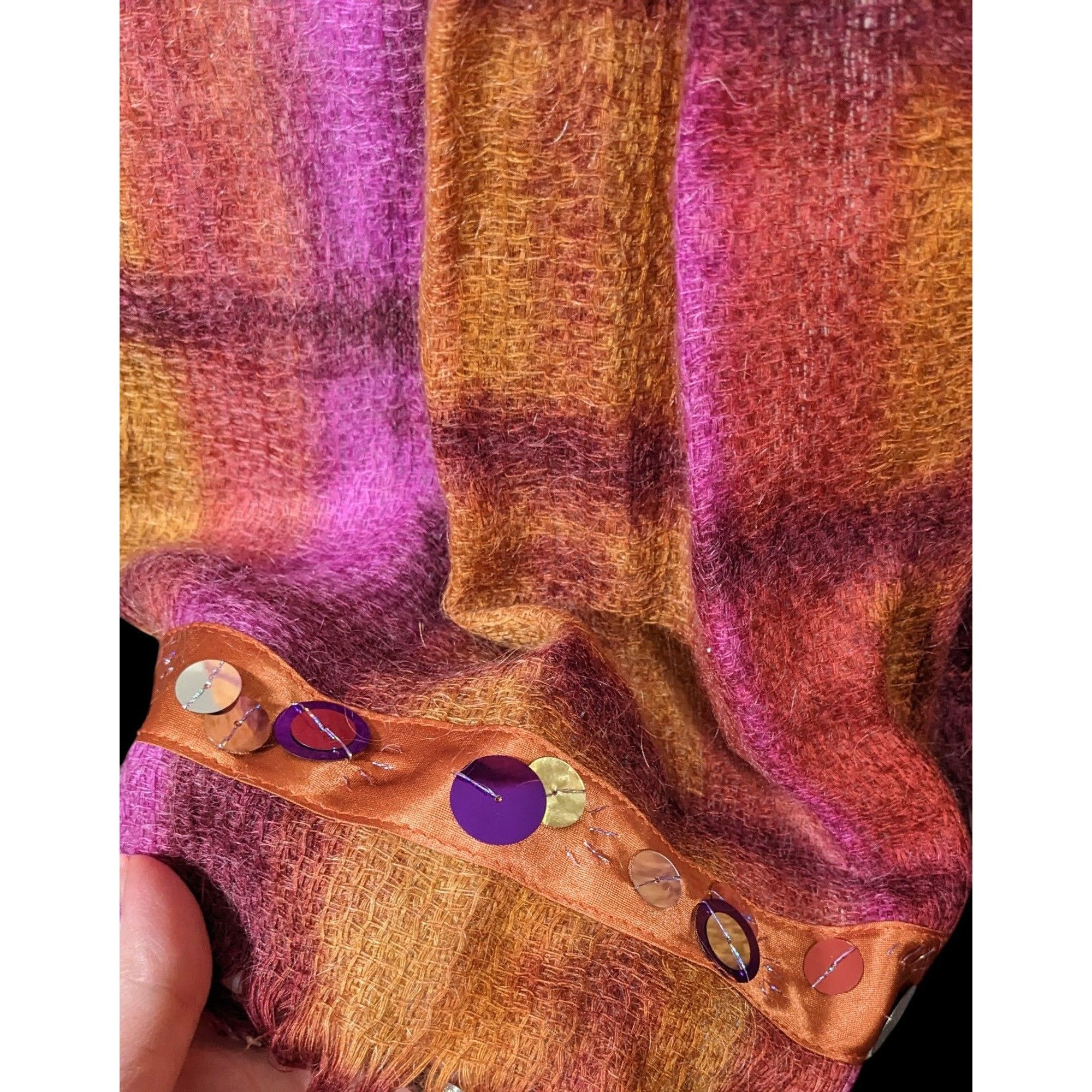 Other Tasouris Sunset Square Tiedye Scarf With Sequin Accents Size ONE SIZE - 6 Thumbnail