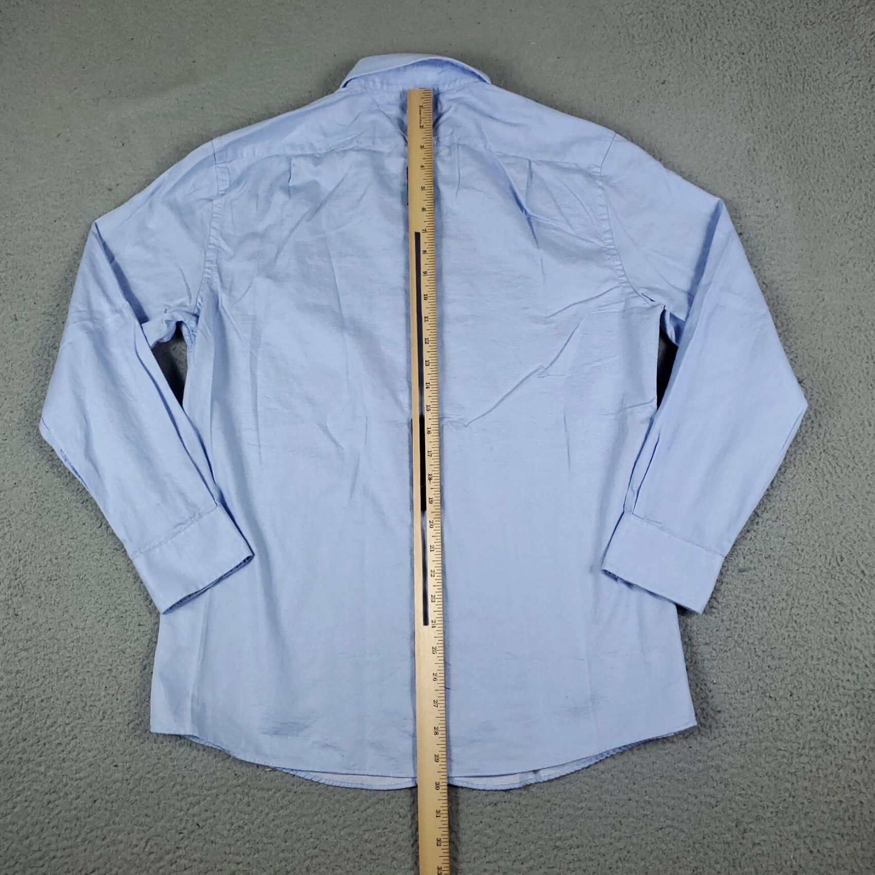 Tommy Hilfiger Tommy Hilfiger Dress Shirt Mens 16 Blue Long Sleeve Button Up Pocket Classic Modern Size 42R - 3 Thumbnail