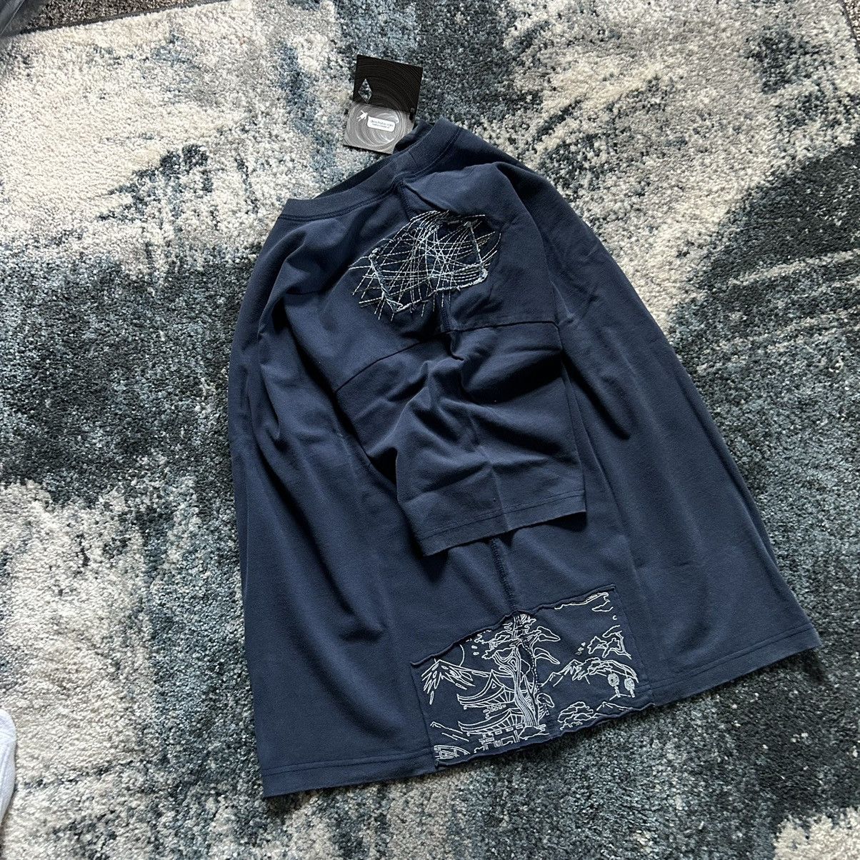 Derschutze BORO SASHiKO BOXY HEAVYWEiGHT TEE PATCHWORK MiDNiGHT BLUE Size US XL / EU 56 / 4 - 10 Thumbnail