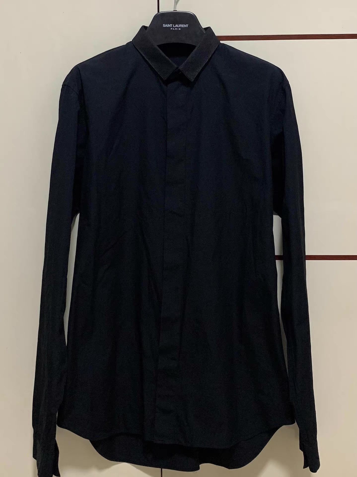 Dior Dior Homme 13SS Black Woven Collar Shirt Q12 Size US L / EU 52-54 / 3 - 1 Thumbnail
