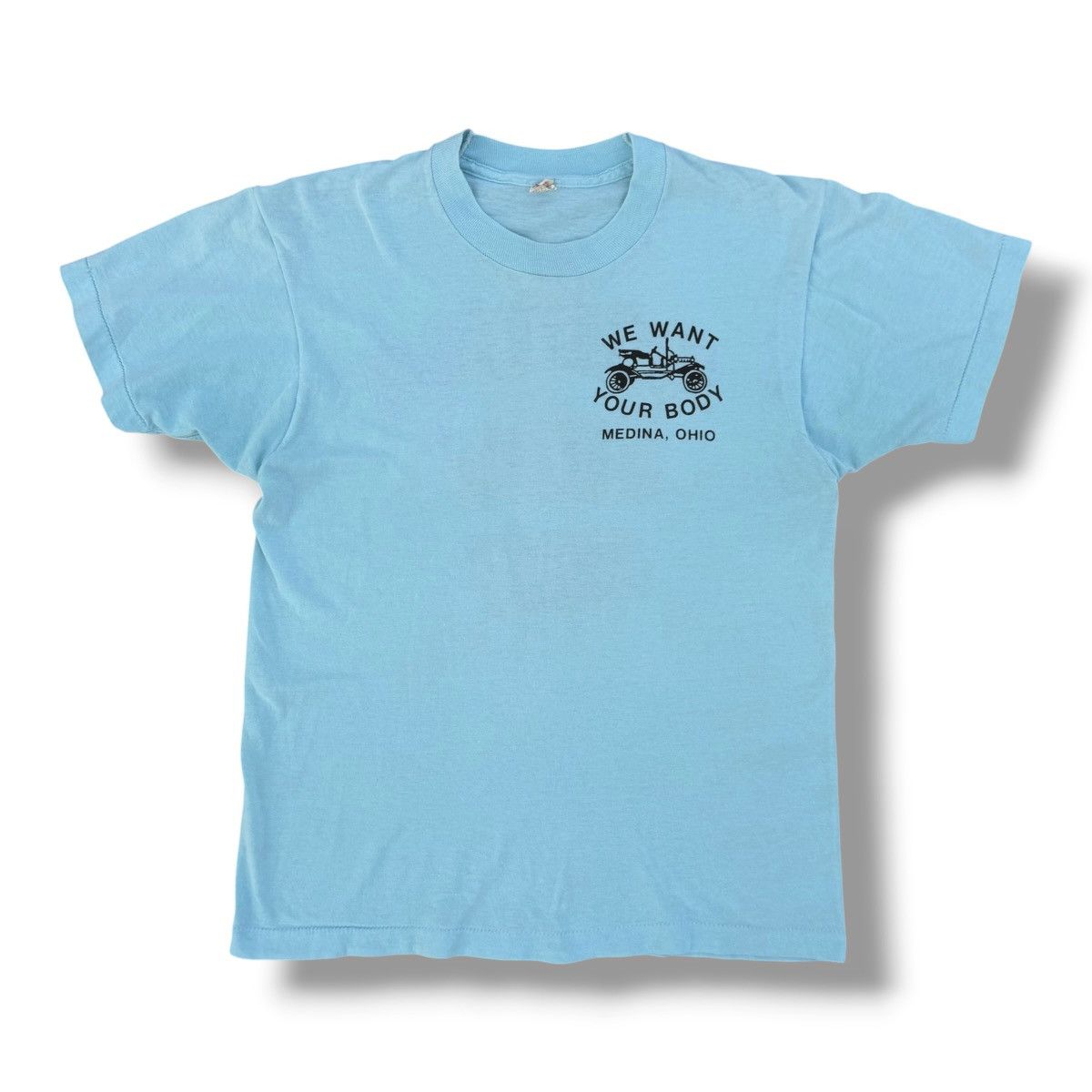 Other Vintage 80s Screen Stars Medina Body Shop Car T-Shirt Blue Size US M / EU 48-50 / 2 - 1 Thumbnail