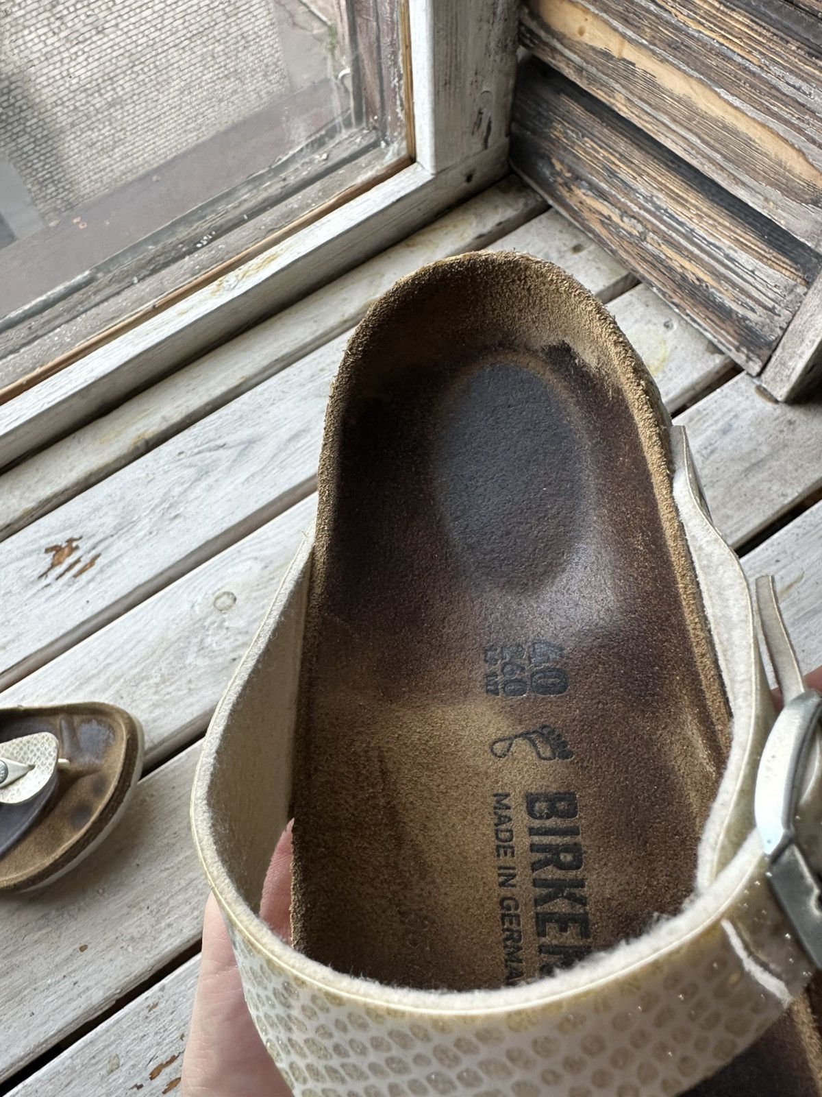 Birkenstock 🚨Vintage Birkenstock 40 beige Luxe Sandals rare slides Size US 10 / IT 40 - 11 Thumbnail