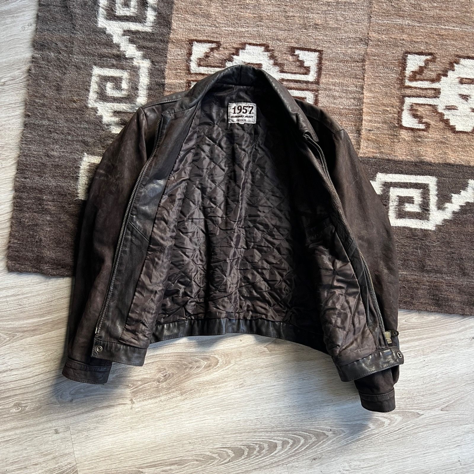 Genuine Leather Vintage Leather 1957 Firenze Jacket 9772AC Size US L / EU 52-54 / 3 - 3 Thumbnail