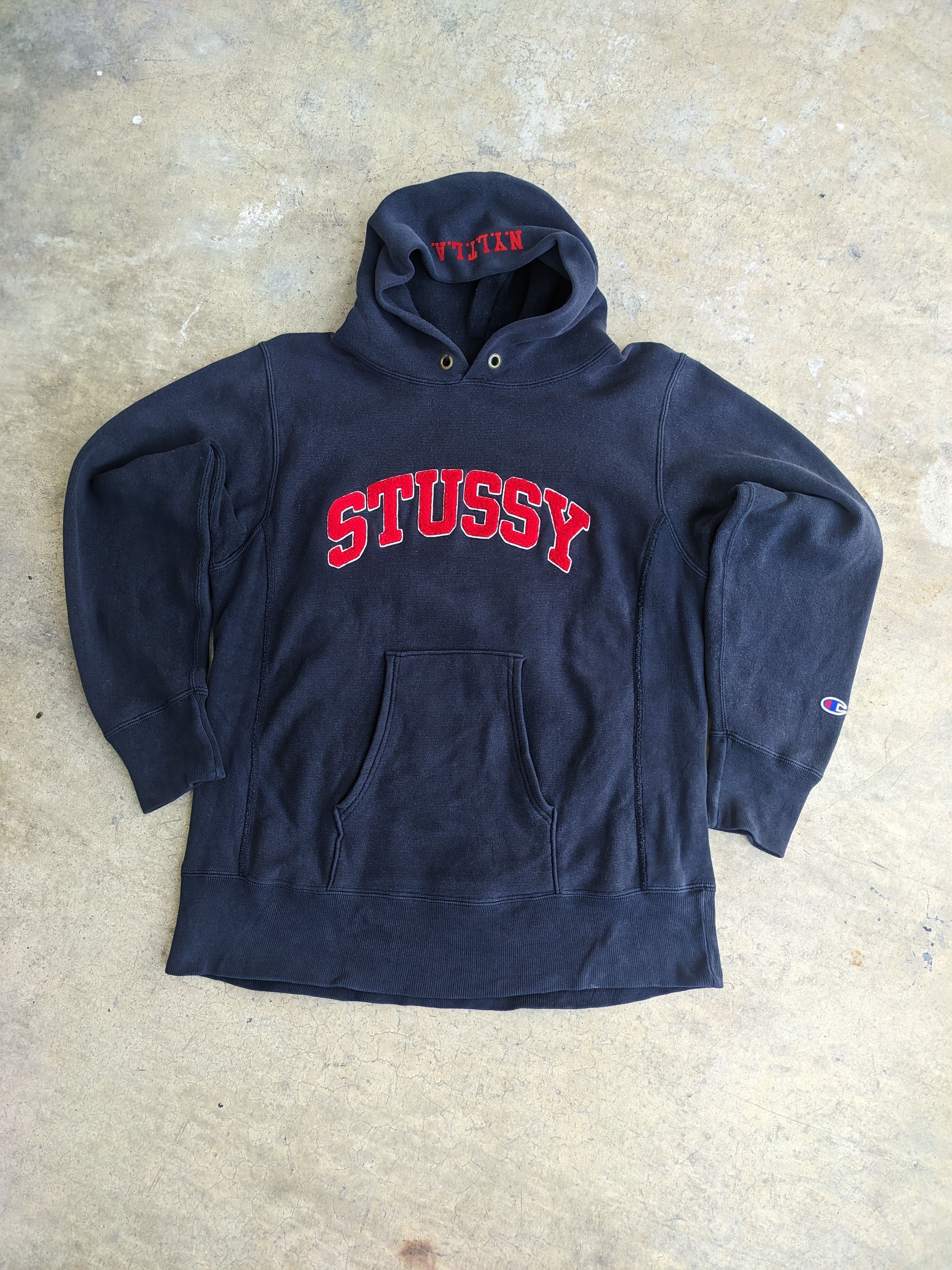 Champion × Stussy Stussy x Champion Hoodie reverse weave | Grailed