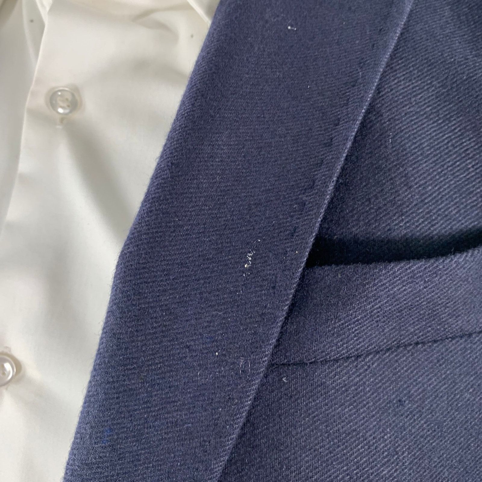 Other Size 38 Navy Twill Wool Blend Notch Lapel Sport Coat Size 38R - 6 Thumbnail