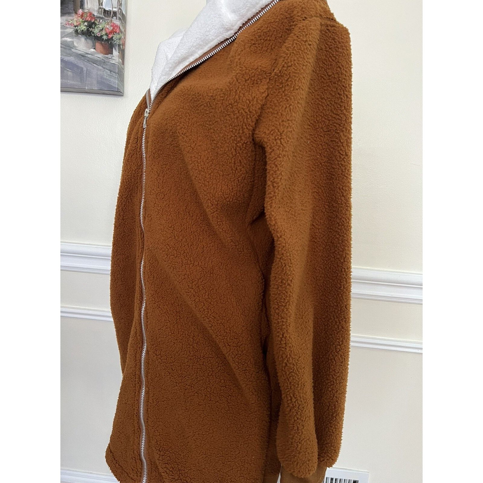 threeASFOUR Forgotten Grace Hooded Fuzzy Zip Up Jacket size XL A003025 Size XL / US 12-14 / IT 48-50 - 3 Thumbnail