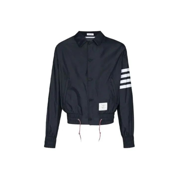 Thom Browne TB Classic Navy Striped Button-Up Jacket 0079 Size US M / EU 48-50 / 2 - 1 Thumbnail