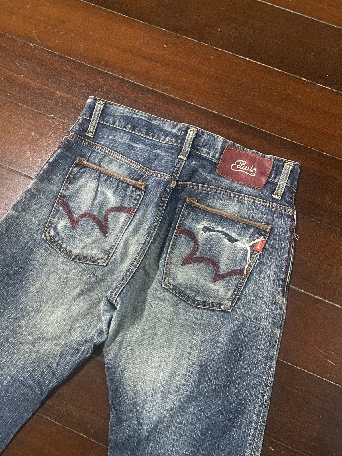 Edwin Flare Edwin blue trip Mudwash Rusty Distress Jean Size US 33 - 11 Thumbnail