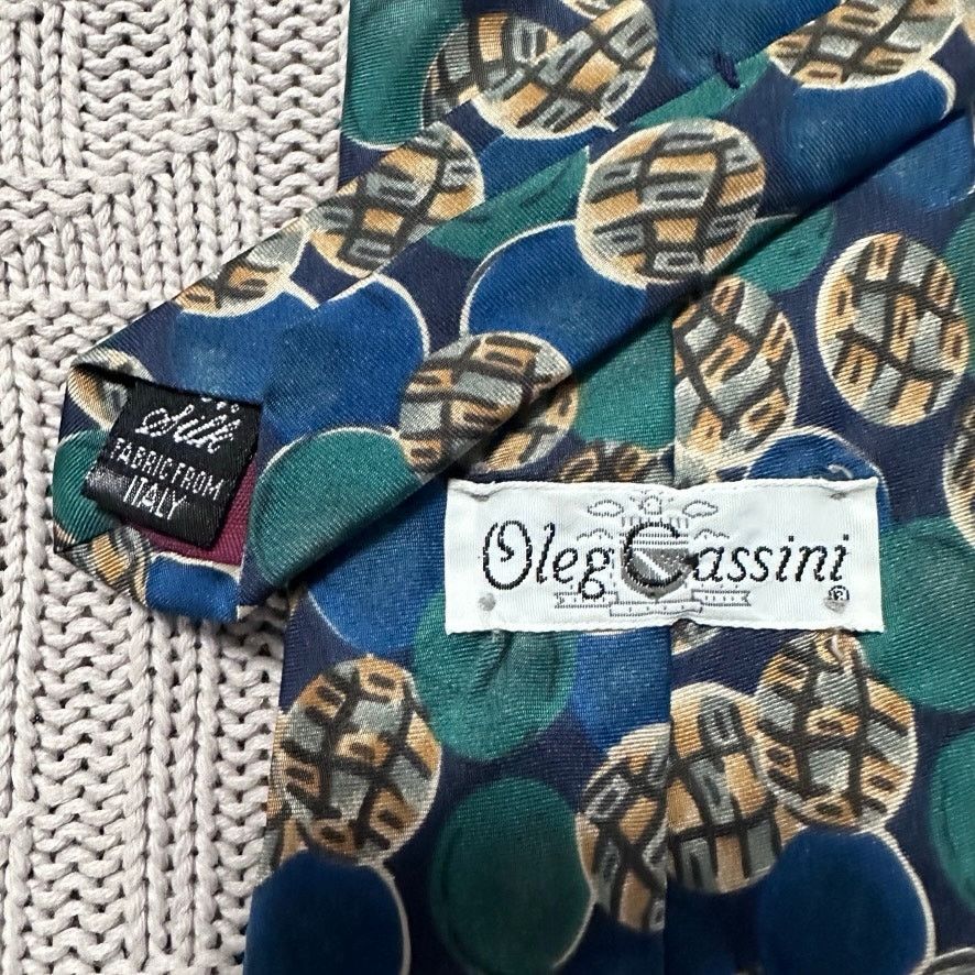 Oleg Cassini Vintage Oleg Cassini blue patterned Italian silk tie Size ONE SIZE - 3 Thumbnail
