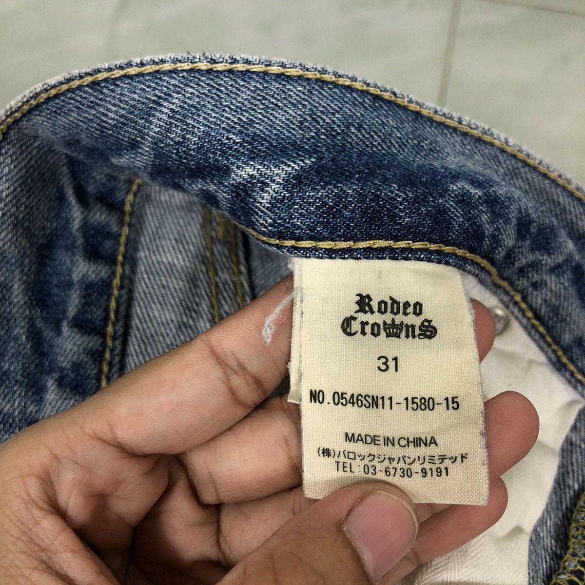 Japanese Brand 🔥VINTAGE RODEO CROWNS DISTRESSED JEANS PUNK DESIGN Size US 35 - 14 Thumbnail