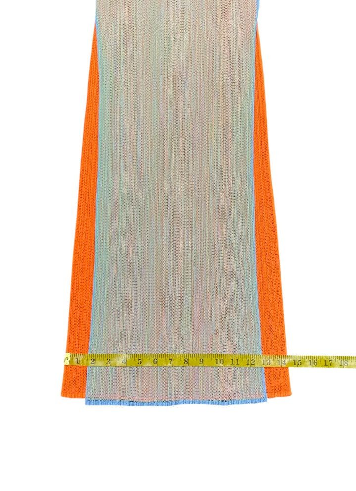 Pleats Please Issey Miyake Pleats Please Fluorescent Green Orange Mesh Overlay Dress Size L / US 10 / IT 46 - 17 Thumbnail