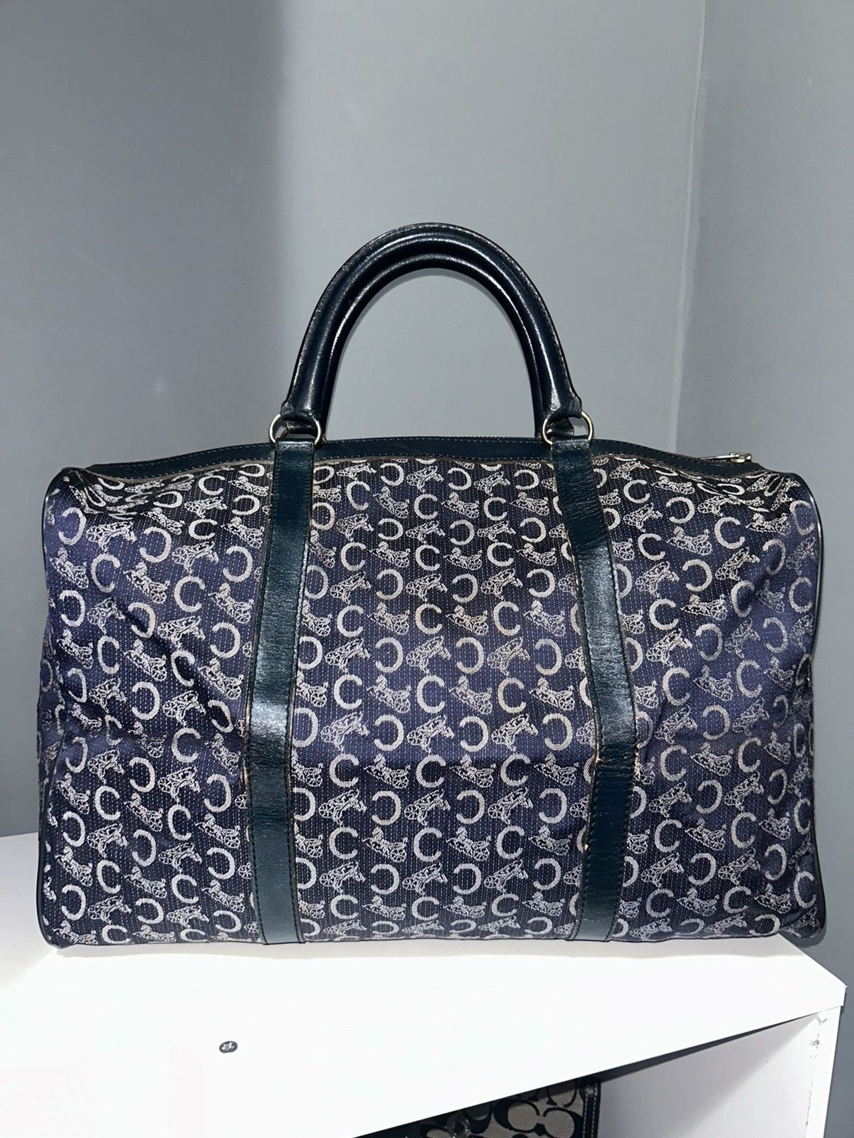 Celine Celine CMacadam Canvas Blue Boston Bag Size ONE SIZE - 10 Thumbnail