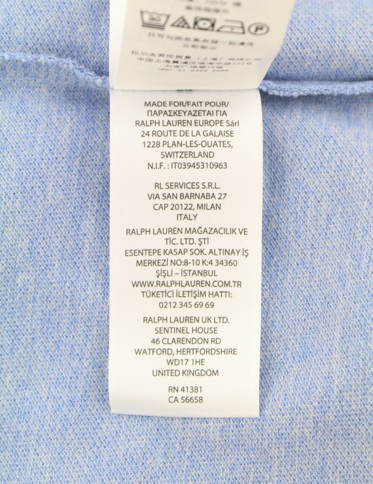 Ralph Lauren CUSTOM SLIM FIT XL Blue Melange Embroidered 87899 Size US XL / EU 56 / 4 - 11 Thumbnail