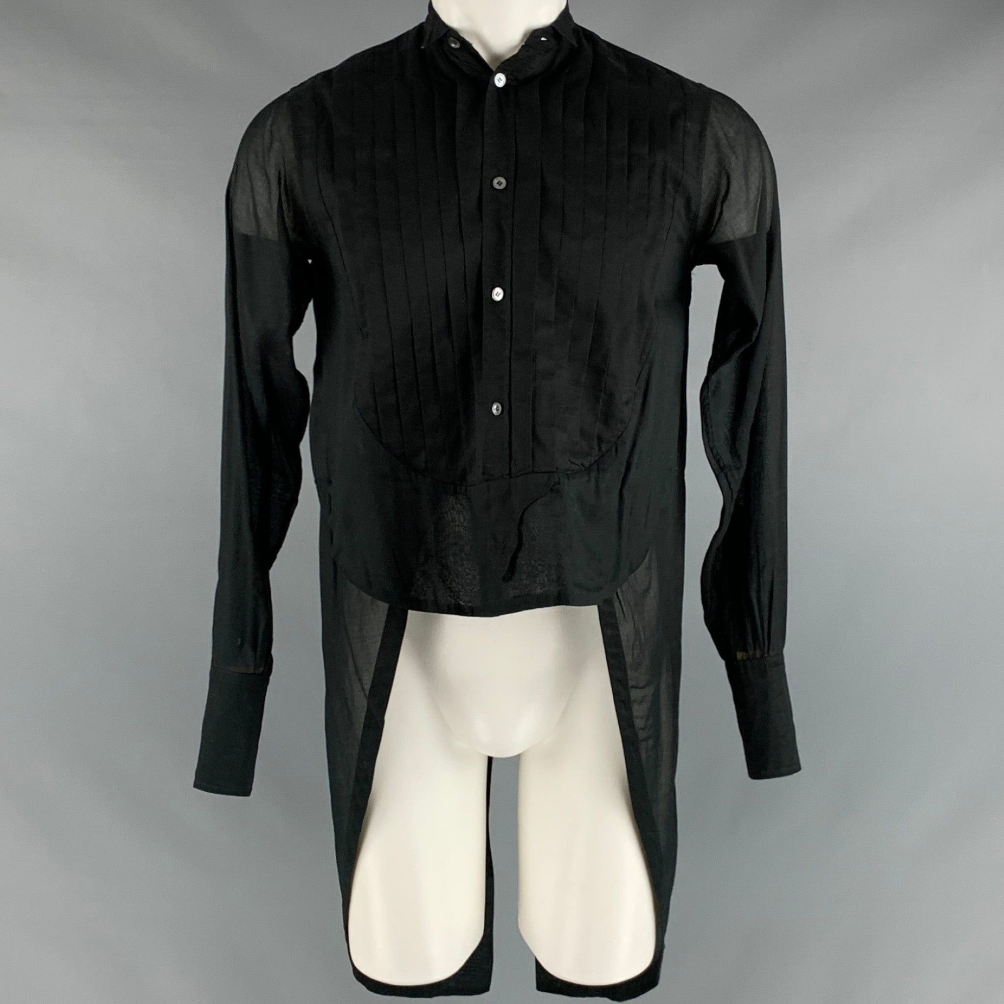 image of Faith Connexion Black Cotton Tails Long Sleeve Shirt, Men's (Size XS)