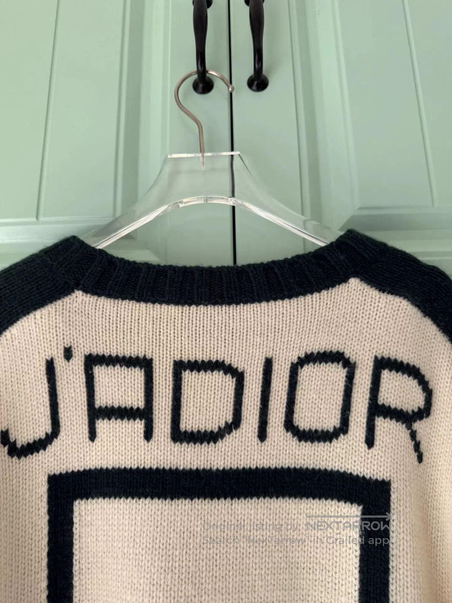 Dior Colorblock Logo Wool Cashmere Sweater.