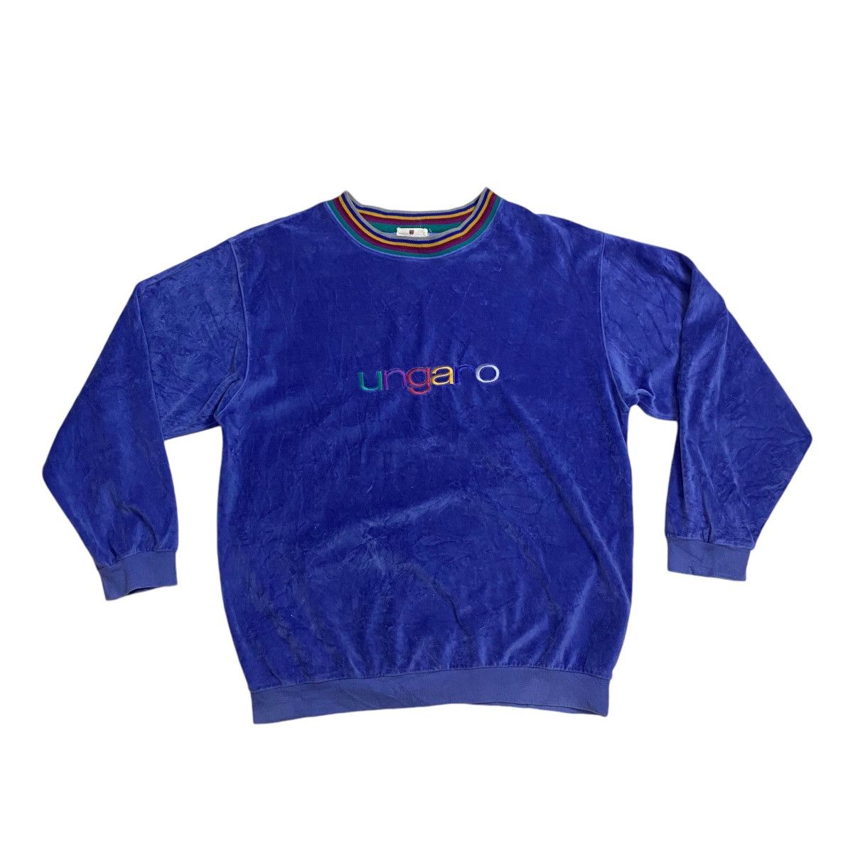 Emanuel Ungaro × Vintage RARe 90s Emanuel Unggaro Paris velvet spellout Size US L / EU 52-54 / 3 - 6 Thumbnail