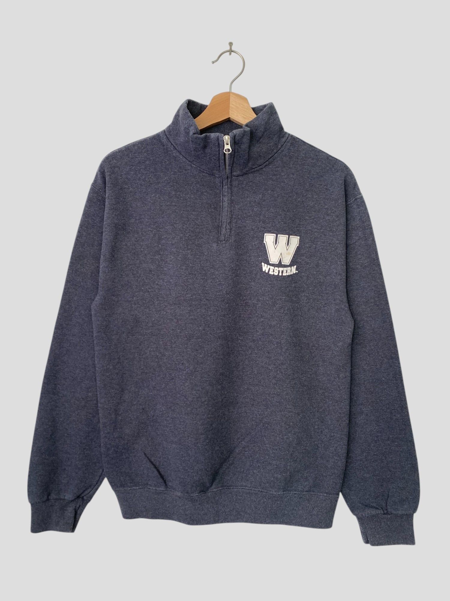 Jerzees Vintage Western Half Zipper Black Grey Sweatshirt Small Size Size US S / EU 44-46 / 1 - 1 Thumbnail