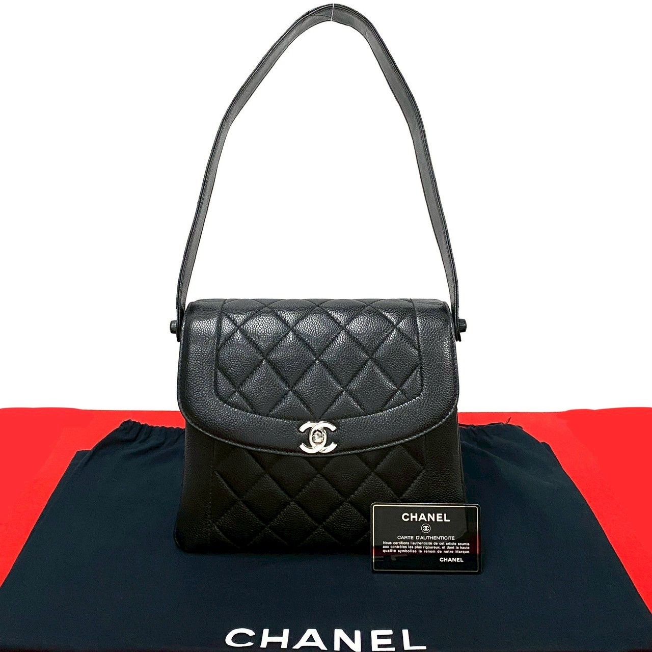 Chanel Chanel Diana Flap Caviar Leather Shoulder Bag Leather Shoulder Bag in Black, Women's