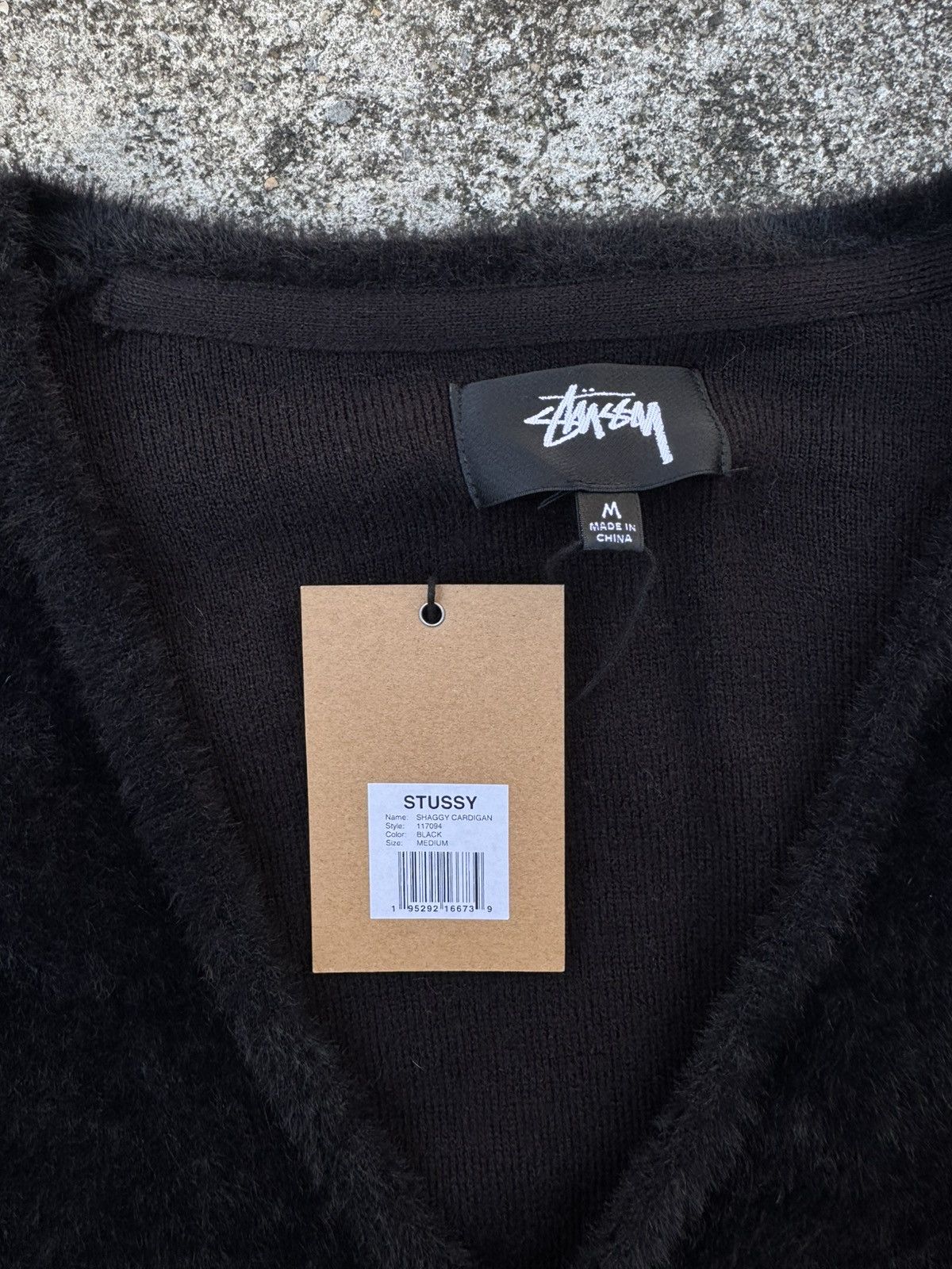 Rare × Streetwear × Stussy Stussy Shaggy Cardigan Size Medium (Black) |  Grailed