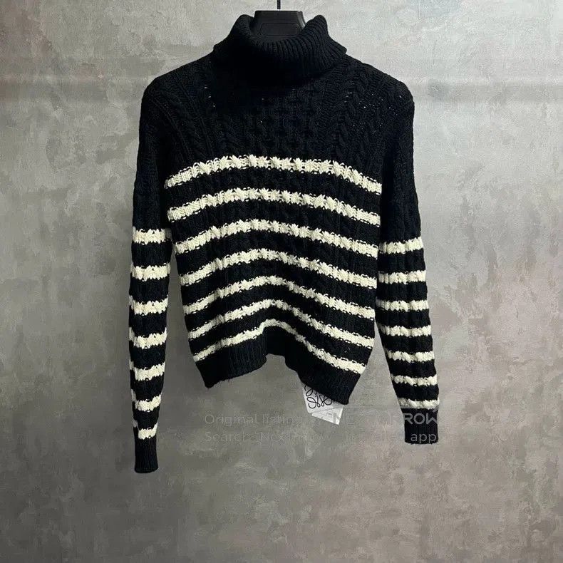 Loewe Loewe Black White Stripe Turtleneck Sweater . Size US M / EU 48-50 / 2 - 1 Thumbnail