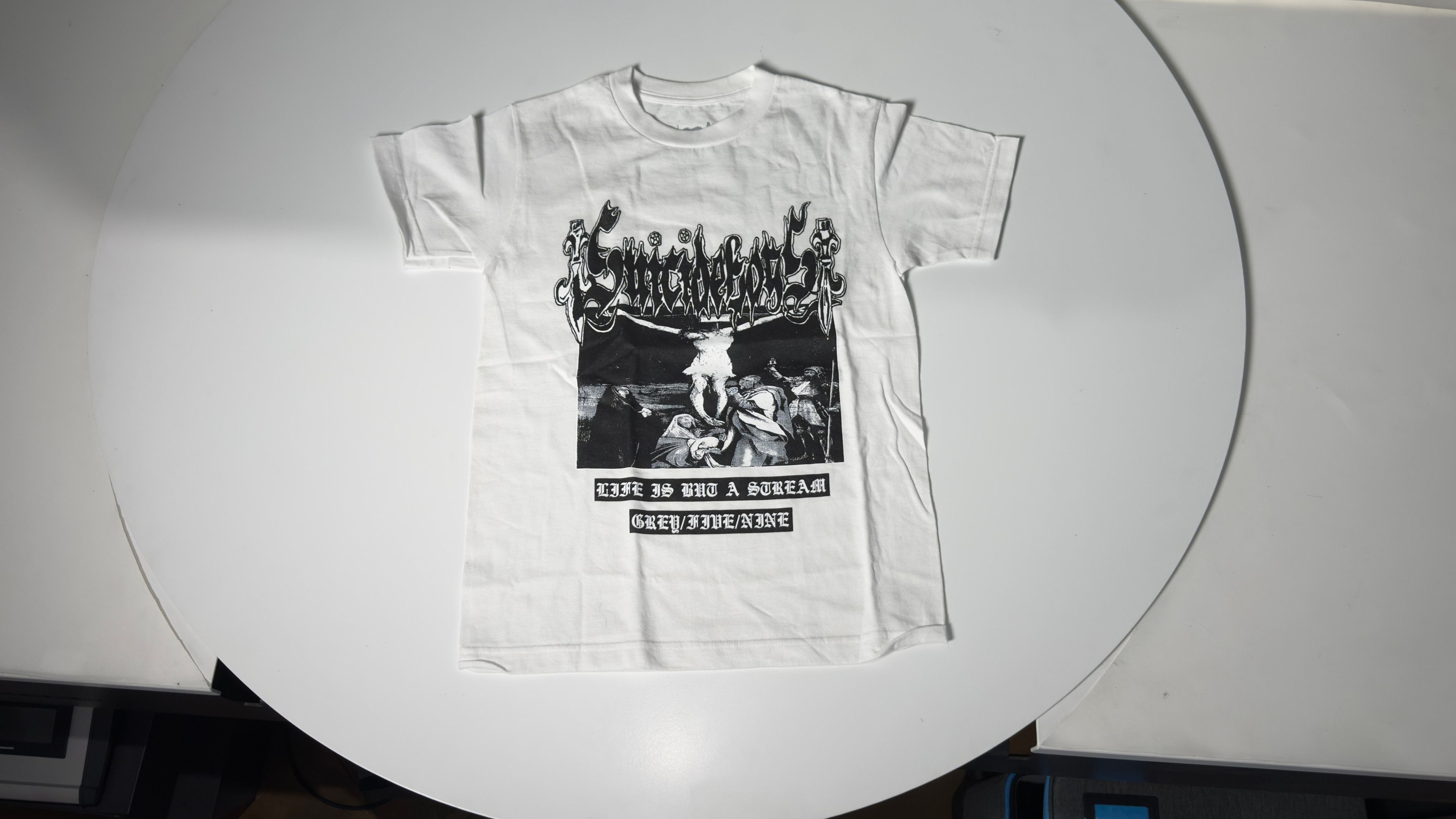 G59 Records $uicideboy$ / G59 “Life Is But a Stream” Tee — White - Small Size US S / EU 44-46 / 1 - 1 Thumbnail