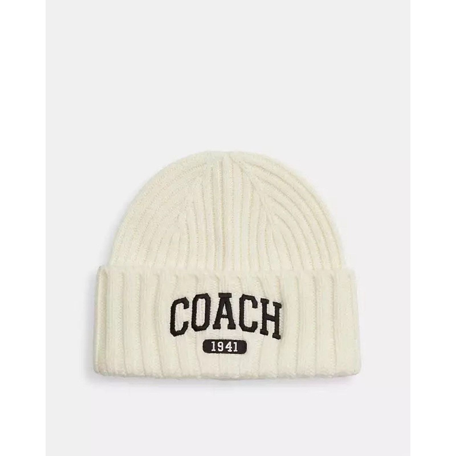 Coach NWT Coach 1941 Embroidered Knit Beanie Wool CU806 Chalk Size ONE SIZE - 7 Thumbnail