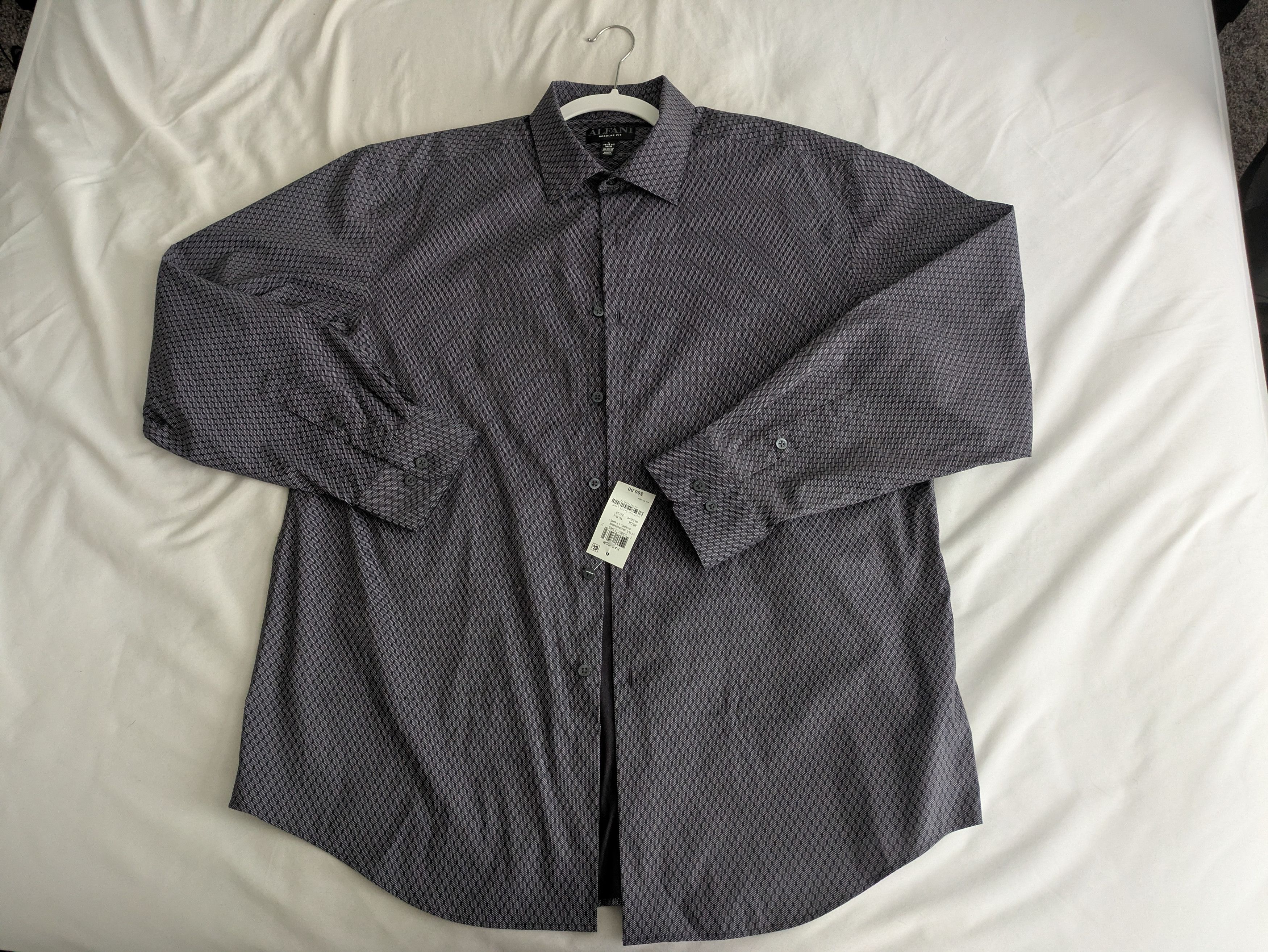 Alfani Alfani Charcoal Grey Regular Fit Dress Shirt Size US L / EU 52-54 / 3 - 1 Thumbnail
