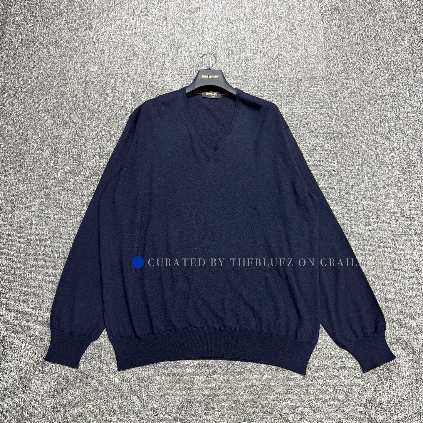 Loro Piana Blue V-Neck Long Sleeve Sweater XXL Size US XXL / EU 58 / 5 - 1 Thumbnail