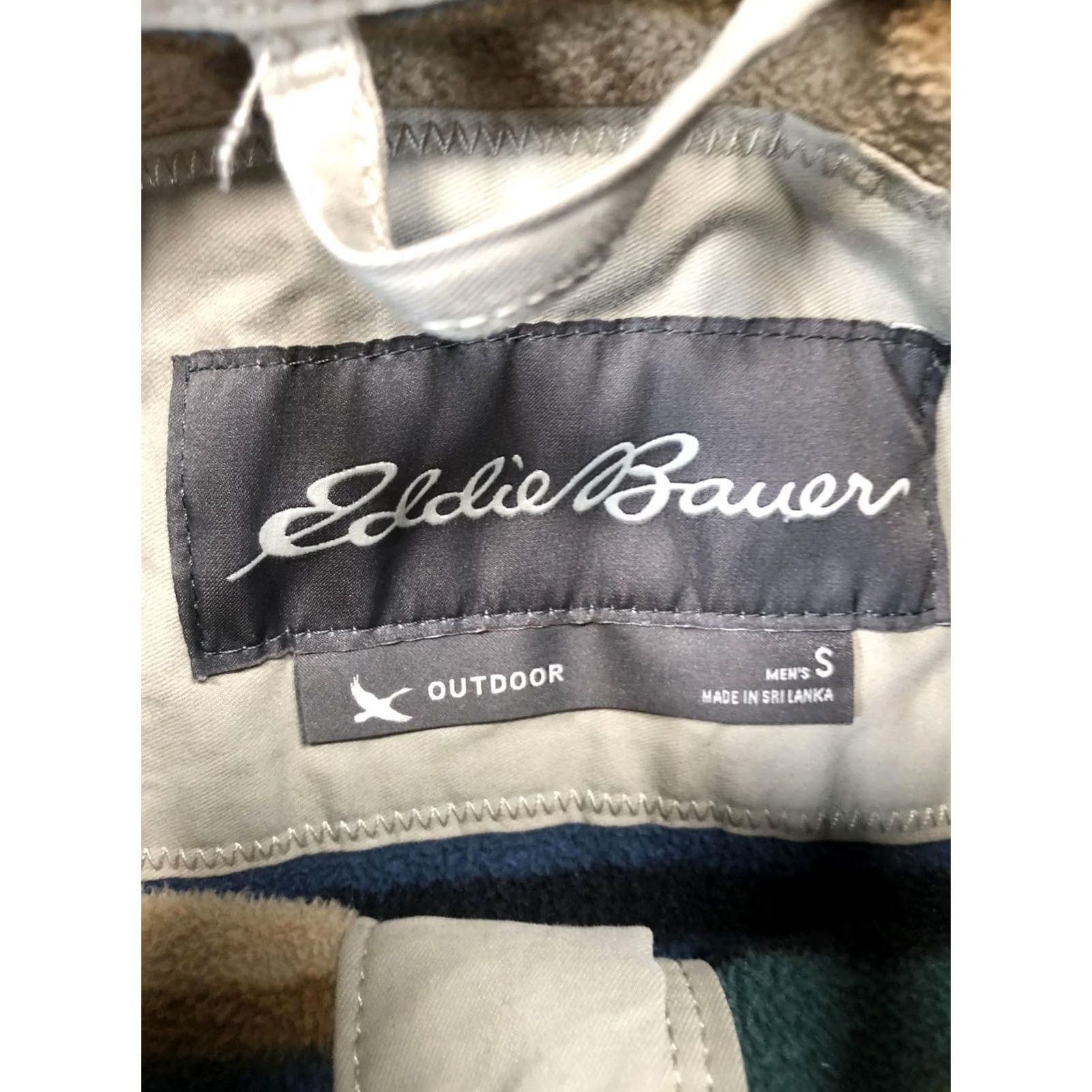Eddie Bauer Eddie Bauer Shirt Jacket Mens S Beige Cotton Fleece Lined Snap Front Outdoor Size US S / EU 44-46 / 1 - 6 Thumbnail