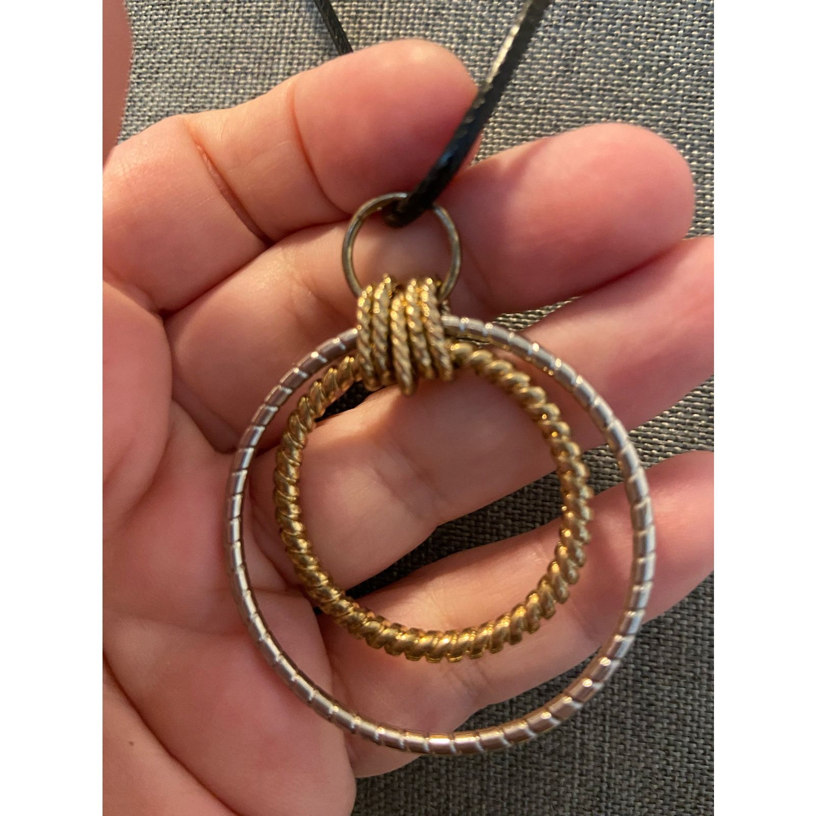 Handmade round pendant necklace mixed tone Size ONE SIZE - 3 Thumbnail