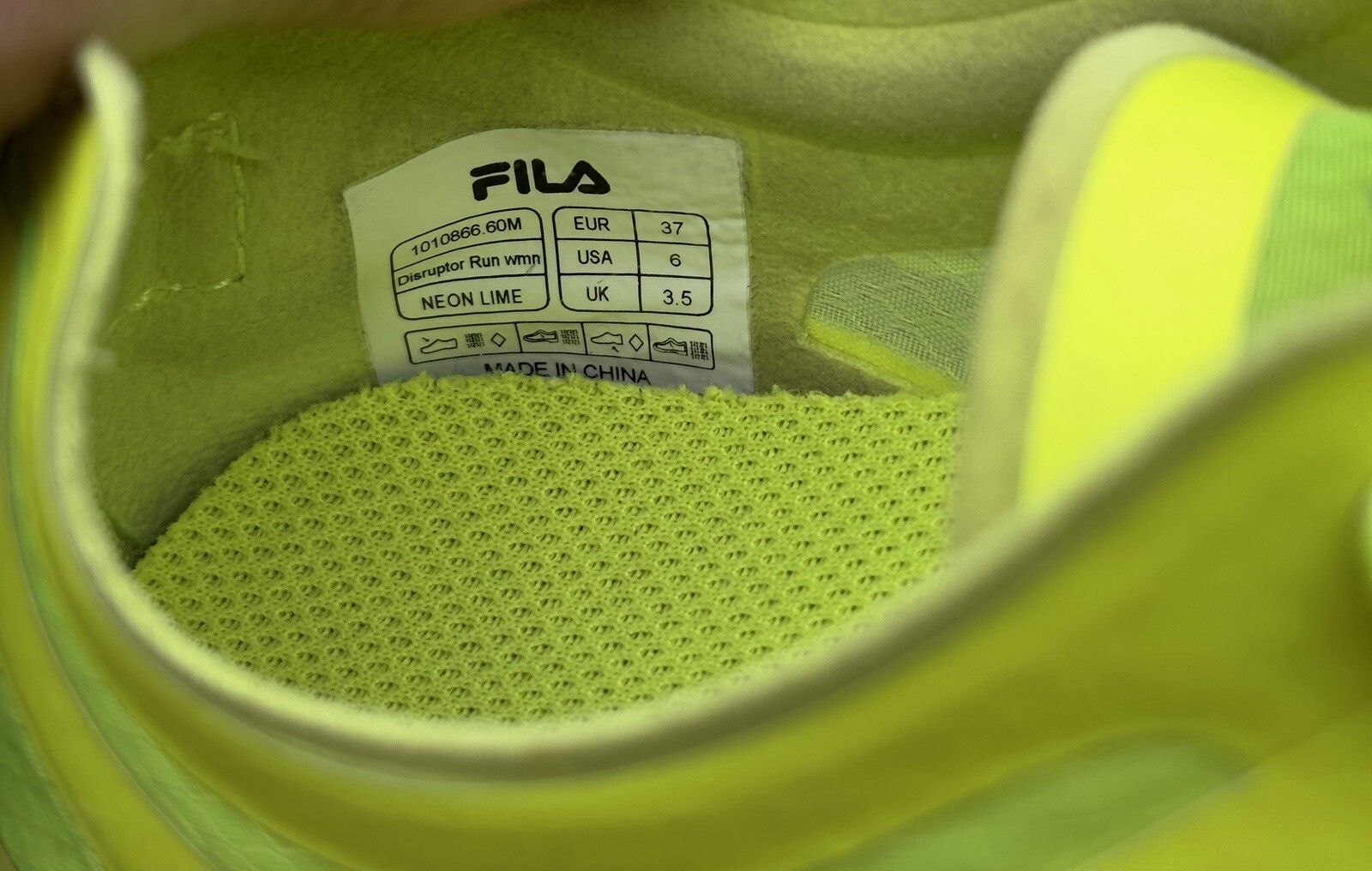 Fila Fila Disruptor Run Neon Lime Platform Sneakers Womens Size US 6 / IT 36 - 13 Thumbnail
