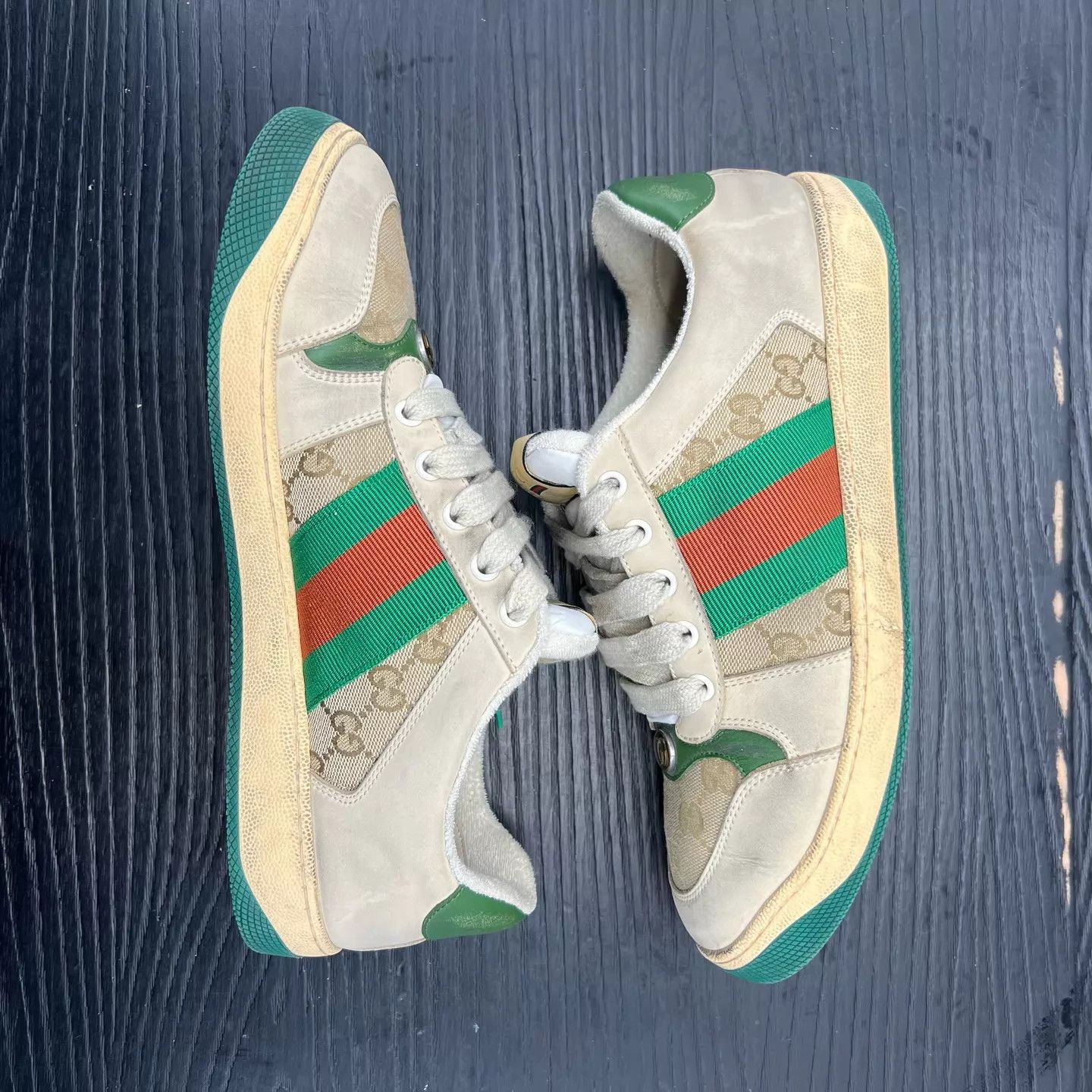 Gucci Gucci Dirty Sneakers Gray Green 7.5/41.5 Near New Size US 8.5 / EU 41-42 - 3 Thumbnail