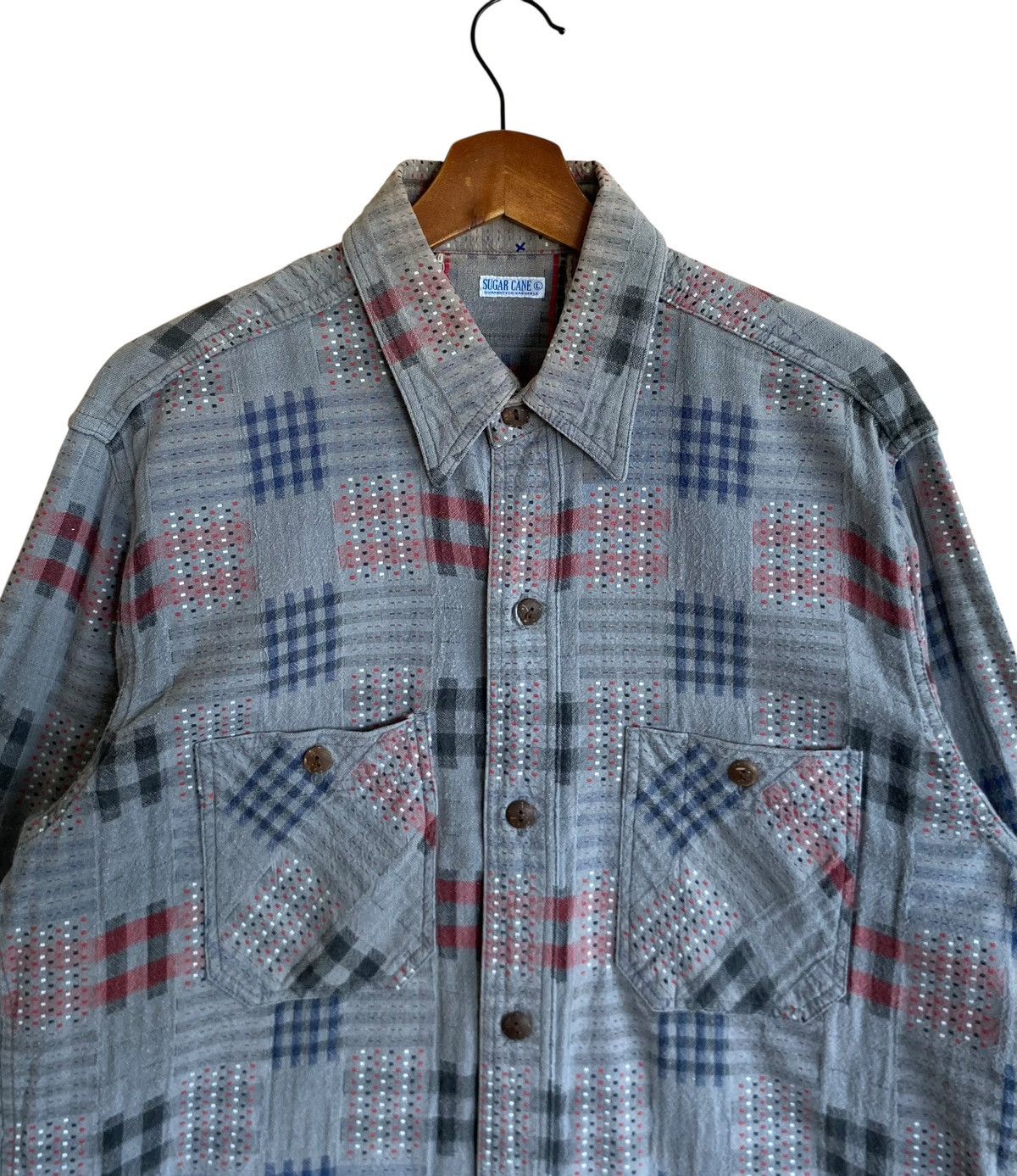 Sugar Cane Vintage Japanese Brand Sugar Canes Patchwork Shirt 1990s Size US L / EU 52-54 / 3 - 3 Thumbnail