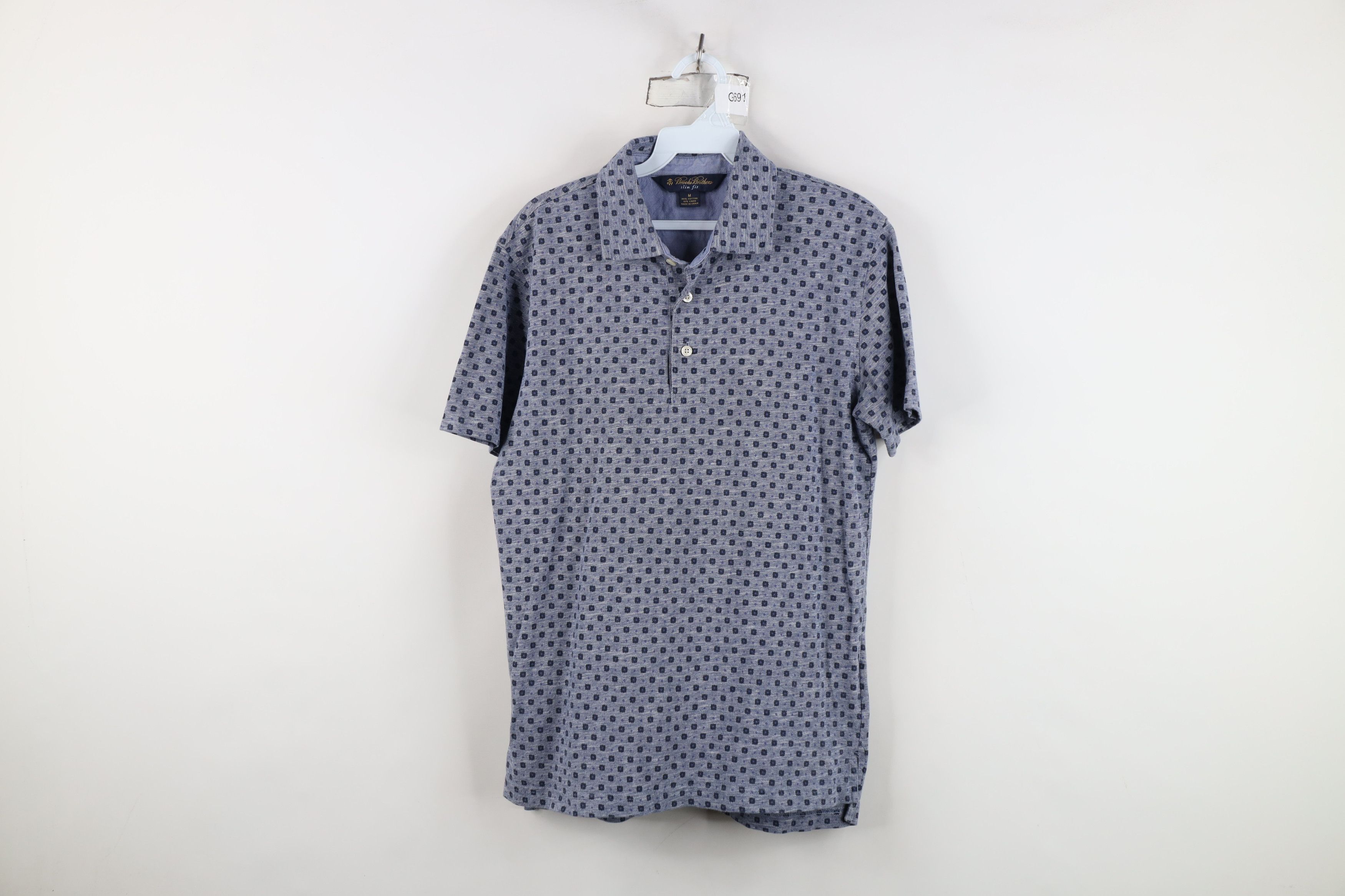 Brooks Brothers Brooks Brothers Linen Blend Geometric Knit Golf Polo Shirt Size US M / EU 48-50 / 2 - 1 Thumbnail