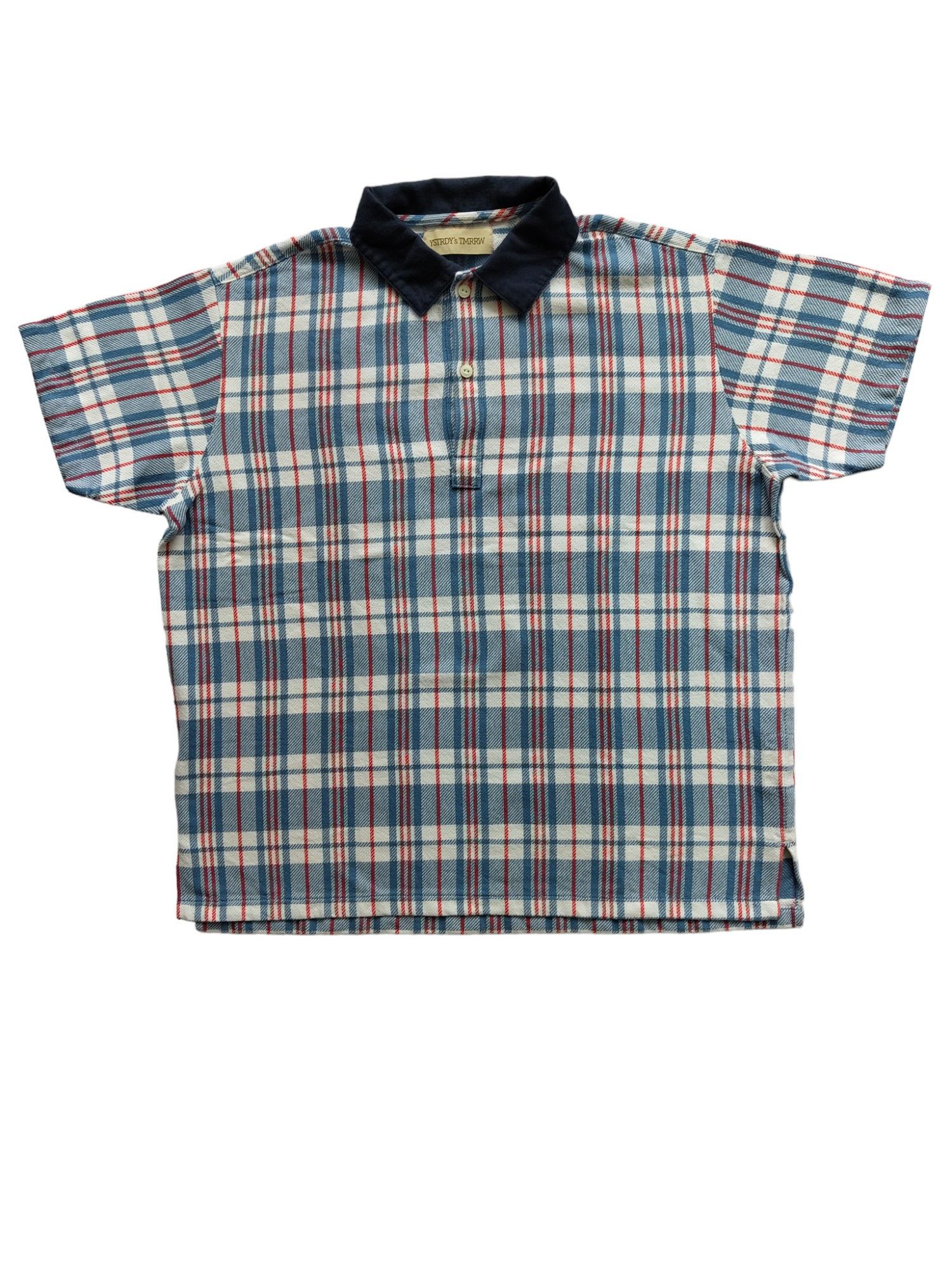 Other Blue And Red Plaid Print Vintage Look Polo Shirt Size US L / EU 52-54 / 3 - 1 Thumbnail