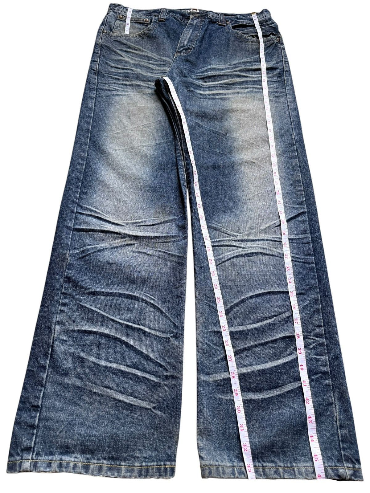 Japanese Brand Vintage Japanese Brand Mud Wash Distress Loose Baggy Jeans Size US 36 / EU 52 - 13 Thumbnail