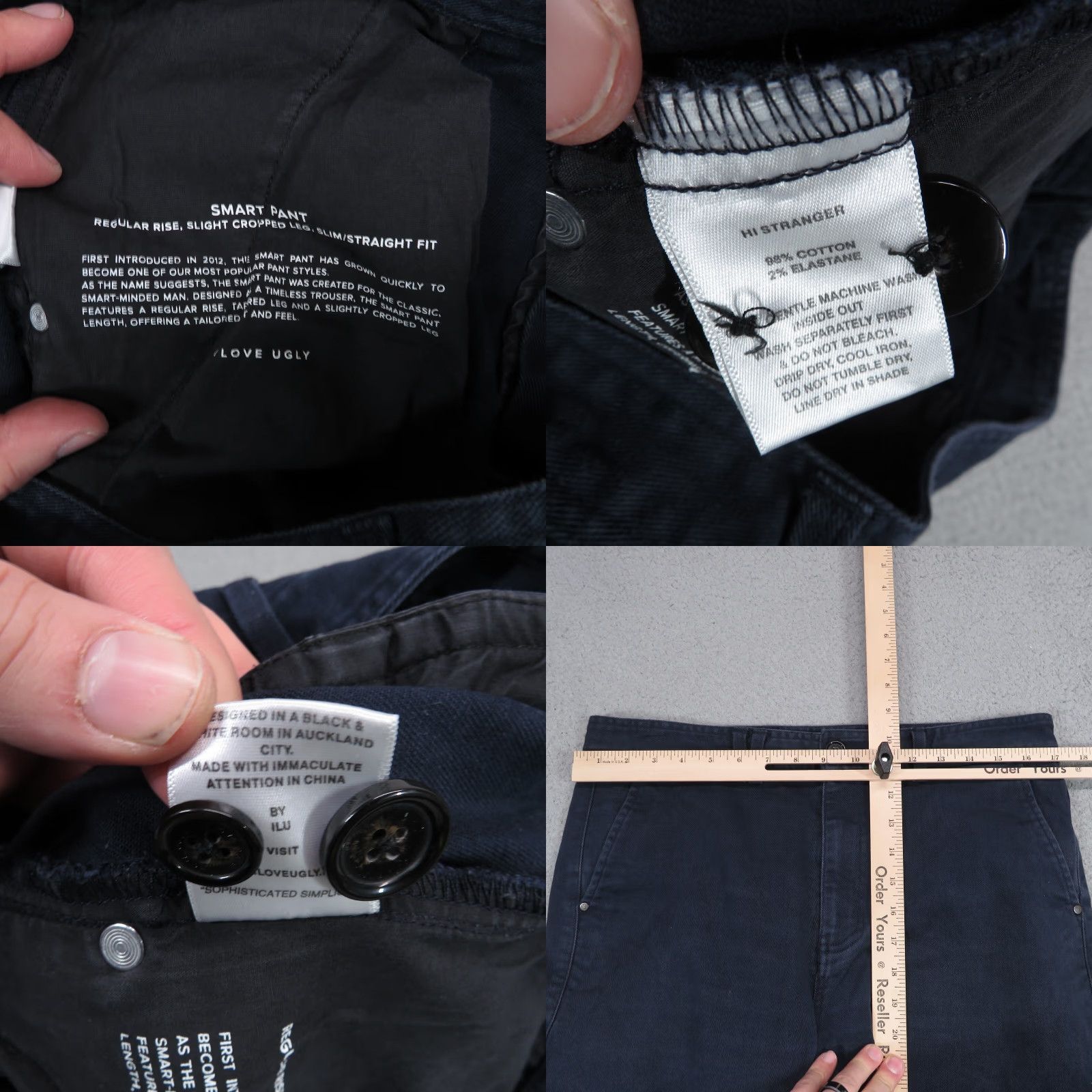 I Love Ugly I Love Ugly Pants Mens Large Navy Crop Twill Stretch 5 Pocket Chino Size US 33 - 8 Thumbnail