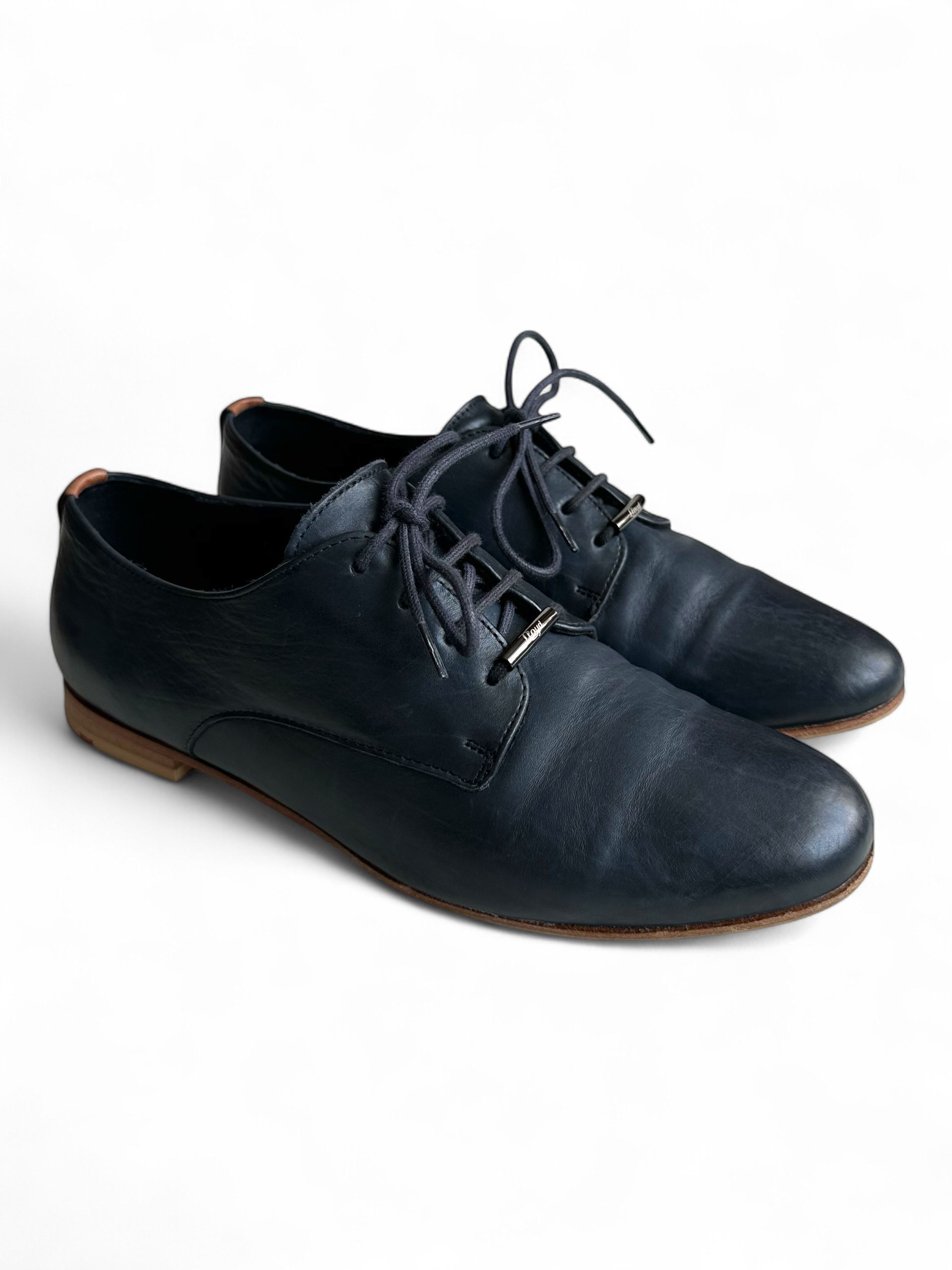 LLOYD Lloyd Blue Leather Casual Oxfords (38 -US7) Size US 7 / IT 37 - 2 Thumbnail