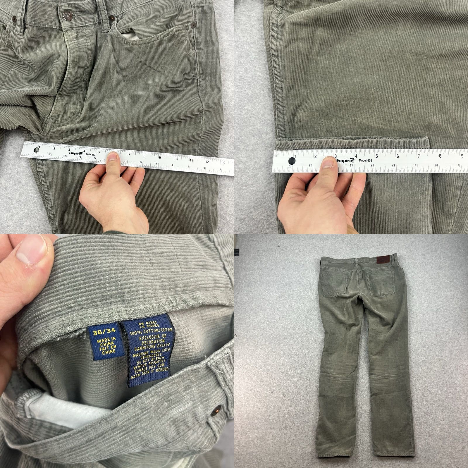 Polo Ralph Lauren Polo Ralph Lauren Pants Pants 36x34 Dark Gray Straight Leg Classic Fit Cotton Corduroy 5-Pocket Size US M / EU 48-50 / 2 - 8 Thumbnail