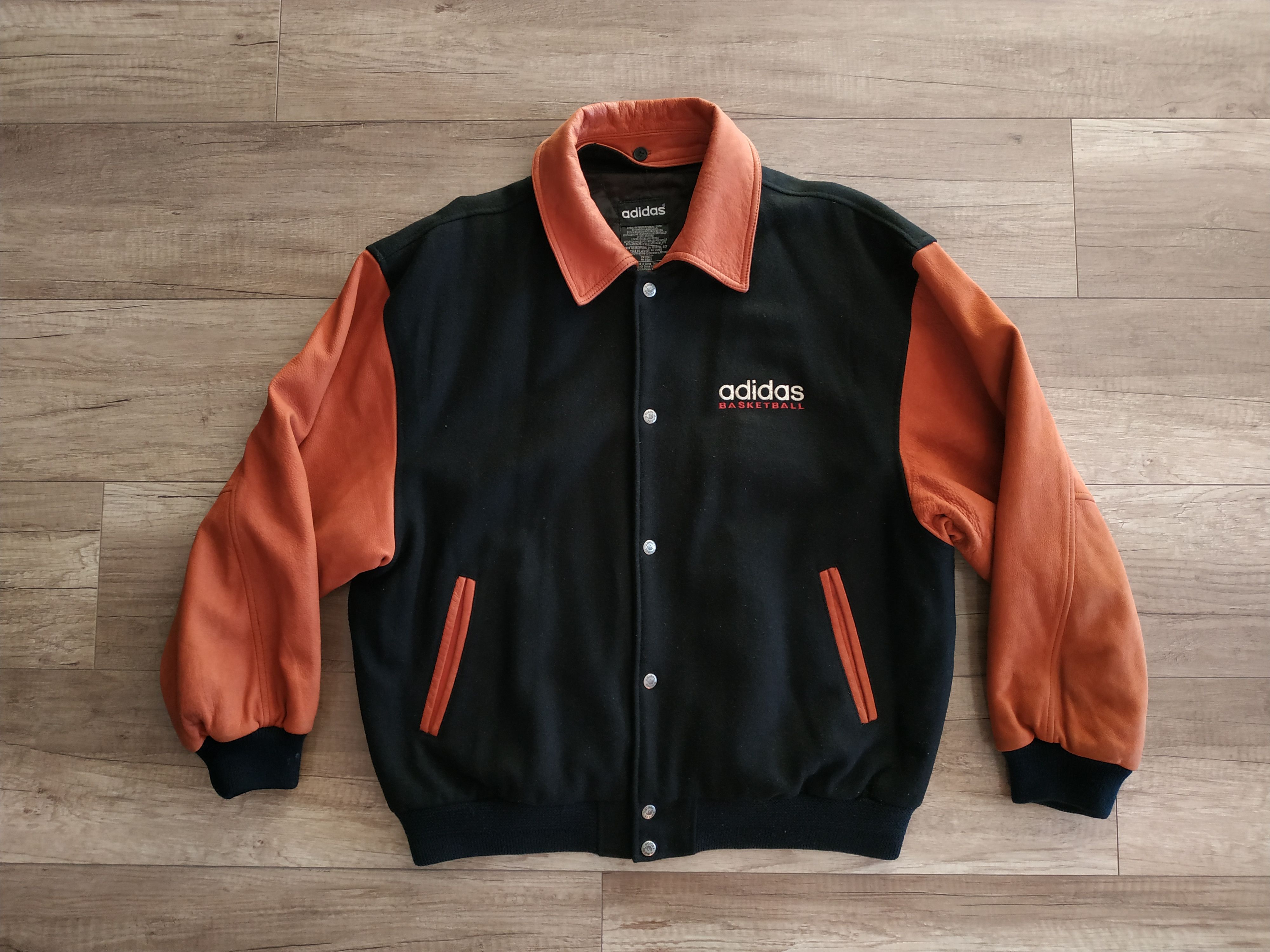 Adidas Men's Vintage 90's Wool Bomber Jacket, MEDIUM