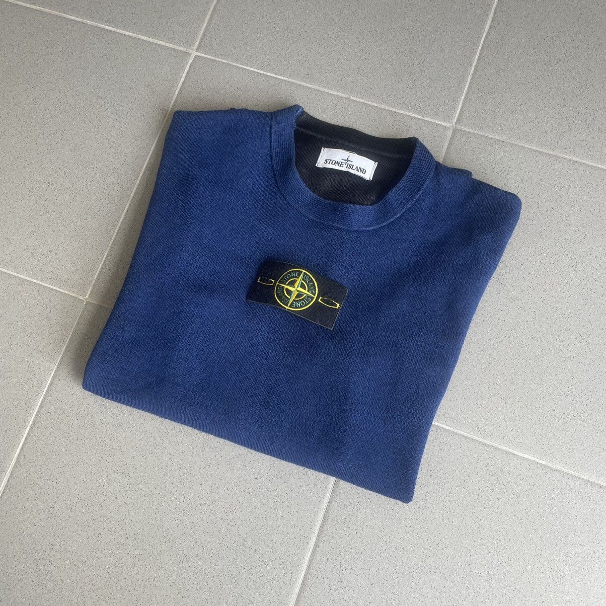 Stone Island × Vintage Stone Island Airbrush Wool Longsleeve Navy Blue L Sweatshirt Size US L / EU 52-54 / 3 - 3 Thumbnail