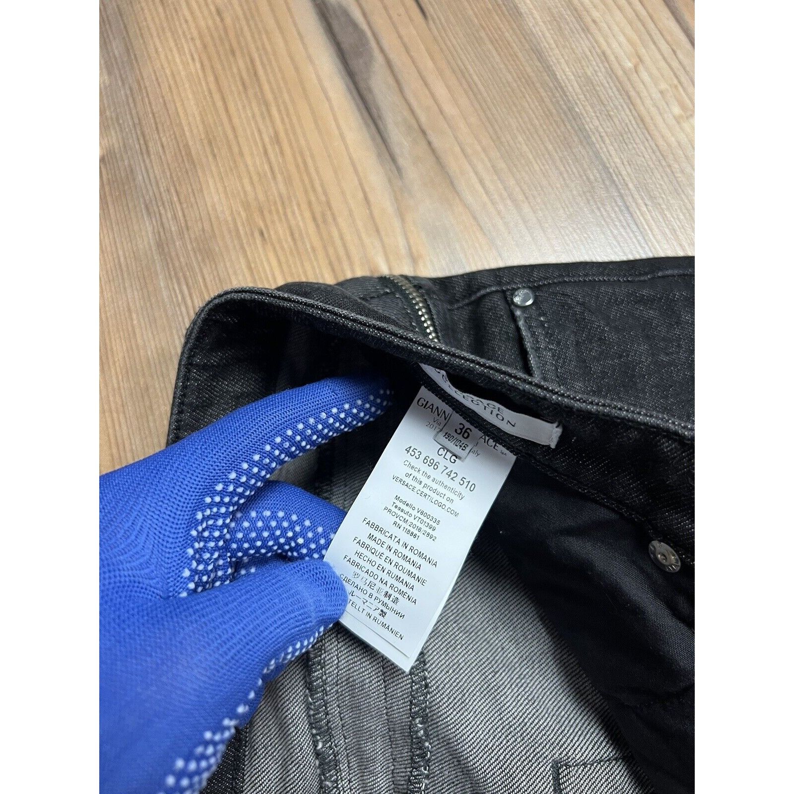 Versace MINT! Versace Collection Dark Black Men`s Slim Fit Jeans Pan Size US 36 / EU 52 - 11 Thumbnail